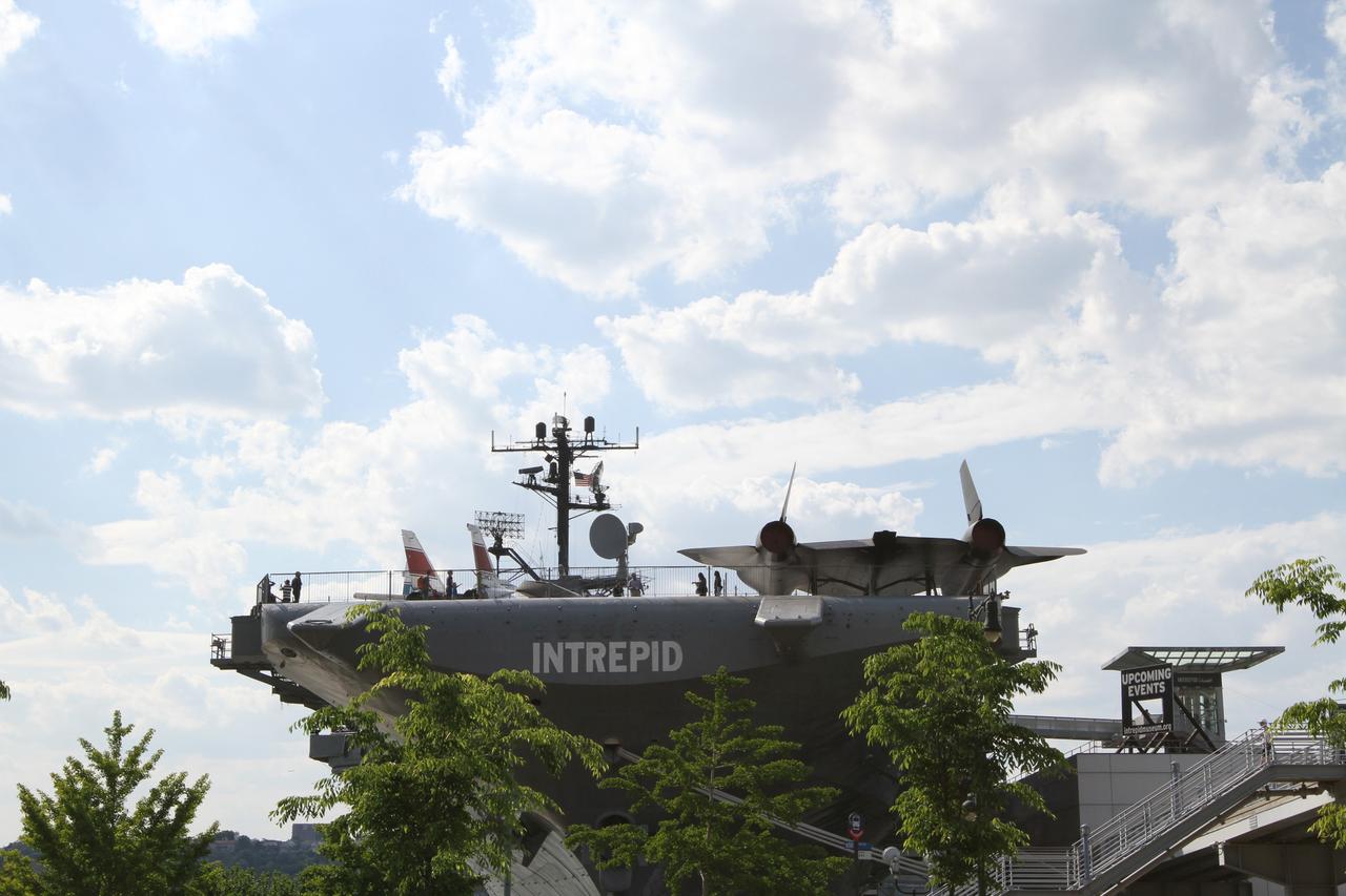 NEW YORK –The Intrepid Sea, Air and Space Museum in New York City will be the new home of the space shuttle Enterprise. The prototype shuttle will be put on display July 19 on the flight deck of the retired aircraft carrier. Enterprise is to be placed inside a protective pavilion. Photo credit: NASA/Kim Shiflett