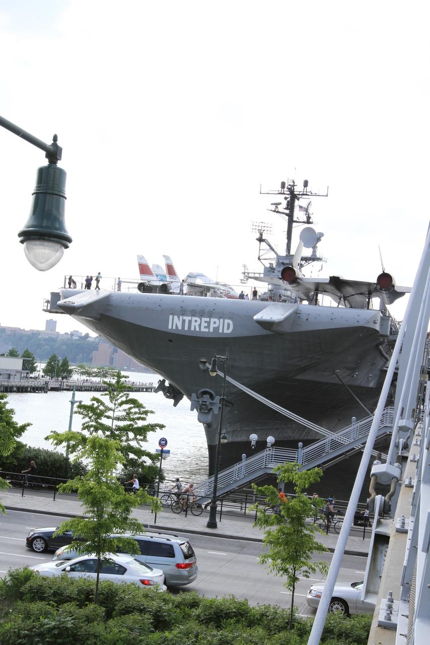 NEW YORK –The Intrepid Sea, Air and Space Museum in New York City will be the new home of the space shuttle Enterprise. The prototype shuttle will be put on display July 19 on the flight deck of the retired aircraft carrier. Enterprise is to be placed inside a protective pavilion. Photo credit: NASA/Kim Shiflett