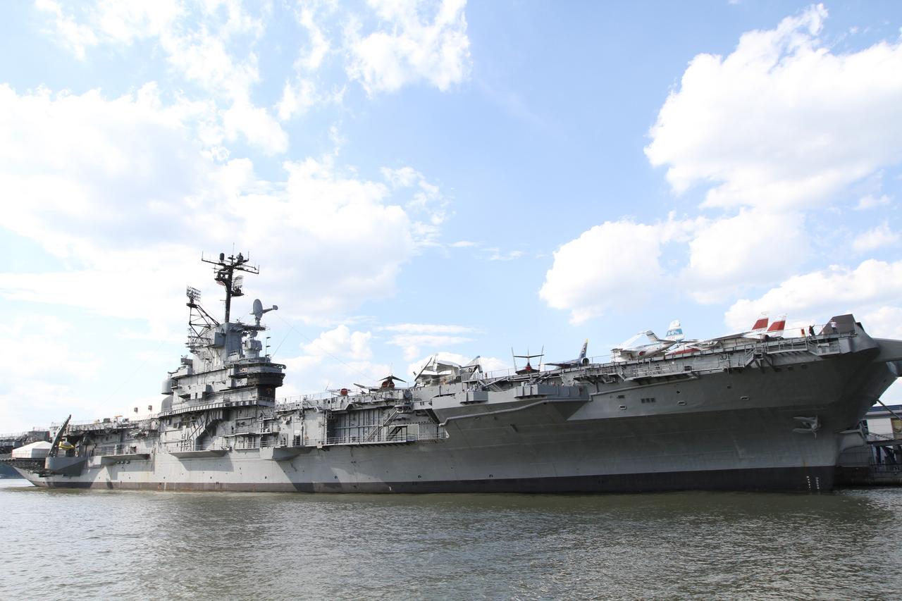 NEW YORK –The Intrepid Sea, Air and Space Museum in New York City will be the new home of the space shuttle Enterprise. The prototype shuttle will be put on display July 19 on the flight deck of the retired aircraft carrier. Enterprise is to be placed inside a protective pavilion. Photo credit: NASA/Kim Shiflett