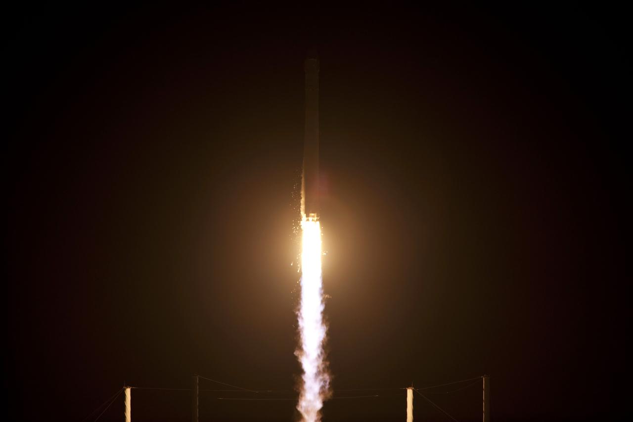 CAPE CANAVERAL, Fla. – On Cape Canaveral Air Force Station in Florida, Space Launch Complex-40 is ablaze as the SpaceX Falcon 9 rocket begins its ascent after liftoff at 3:44 a.m. EDT.    The launch is the company's second demonstration test flight for NASA's Commercial Orbital Transportation Services, or COTS, Program. During the flight, the Dragon capsule will conduct a series of check-out procedures to test and prove its systems, including rendezvous and berthing with the International Space Station.  If the capsule performs as planned, the cargo and experiments it is carrying will be transferred to the station. The cargo includes food, water and provisions for the station’s Expedition crews, such as clothing, batteries and computer equipment. Under COTS, NASA has partnered with two aerospace companies to deliver cargo to the station. For more information, visit http://www.nasa.gov/spacex.  Photo credit: NASA/Rick Wetherington, Tim Powers and Tim Terry