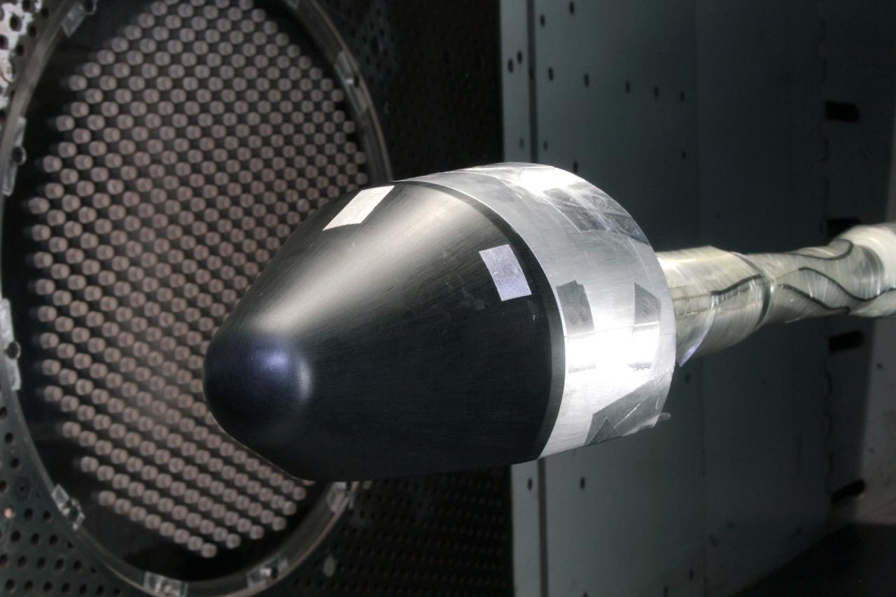 DALLAS – This image was taken during a series of wind tunnel tests for Blue Origin's Space Vehicle at Lockheed Martin's High Speed Wind Tunnel Facility in Dallas. The Space Vehicle's innovative biconic shape is designed to provide more cross-range and interior volume than a traditional capsule and weigh less than a winged vehicle. More than 180 wind tunnel tests validated the company's analysis of the Space Vehicle's aerodynamics during descent through the atmosphere and the ability to change its flight path, which could increase the number of available landing opportunities and enhance the vehicle's emergency return capability. In 2011, NASA selected Blue Origin during Commercial Crew Development Round 2 CCDev2) activities for NASA’s Commercial Crew Program to mature the design and development of a crew transportation system with the overall goal of accelerating a United States-led capability to the International Space Station. The goal of CCP is to drive down the cost of space travel as well as open up space to more people than ever before by balancing industry’s own innovative capabilities with NASA's 50 years of human spaceflight experience. Six other aerospace companies also are maturing launch vehicle and spacecraft designs under CCDev2, including Alliant Techsystems Inc. ATK, The Boeing Co., Excalibur Almaz Inc., Sierra Nevada Corp., Space Exploration Technologies SpaceX, and United Launch Alliance ULA. For more information, visit www.nasa.gov/commercialcrew. Image credit: Blue Origin