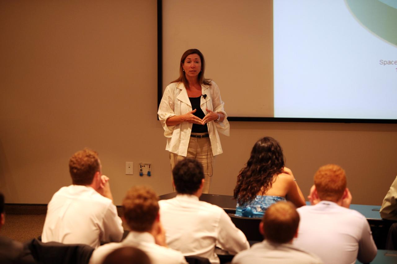 MELBOURNE, Fla. – NASA Deputy Administrator Lori Garver addresses students on the opening day of the International Space University's 25th annual Space Studies Program session at the Florida Institute of Technology in Melbourne, Fla.    The nine-week intensive course is designed for post-graduate university students and professionals during the summer. The program is hosted by a different country each year, providing a unique educational experience for participants from around the globe. NASA Kennedy Space Center and Florida Tech are co-hosting this year's event which runs from June 4 to Aug. 3. This year, there are about 125 participants representing 31 countries. For more information, visit http://www.isunet.edu.  Photo credit: NASA/Dimitri Gerondidakis