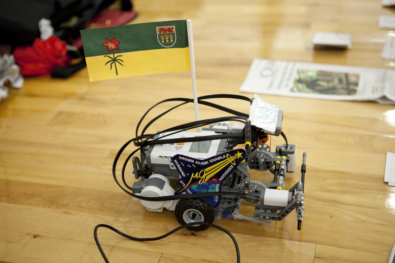 MELBOURNE, Fla. – A robot developed by students takes part in a competition during the International Space University's Space Studies Program 2012 session at the Florida Institute of Technology in Melbourne, Fla. Photo credit: NASA/Dmitri Gerondidakis
