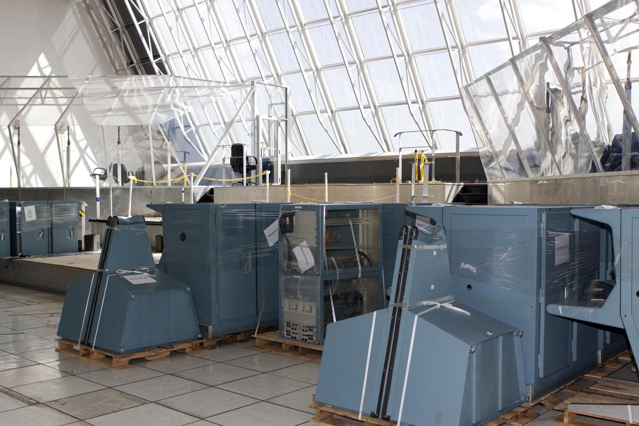 CAPE CANAVERAL, Fla. - In Firing Room 3 of the Launch Control Center at NASA’s Kennedy Space Center in Florida, legacy consoles and monitors are being removed to make way for new systems designed to be flexible so controllers can process and launch multiple types of rockets and spacecraft, whether they are government or commercial models.      KSC’s Launch Complex 39 is transitioning to support multiple users with the Firing Rooms being modified to be more generic in nature for upcoming programs. Photo credit: NASA/Jim Grossmann