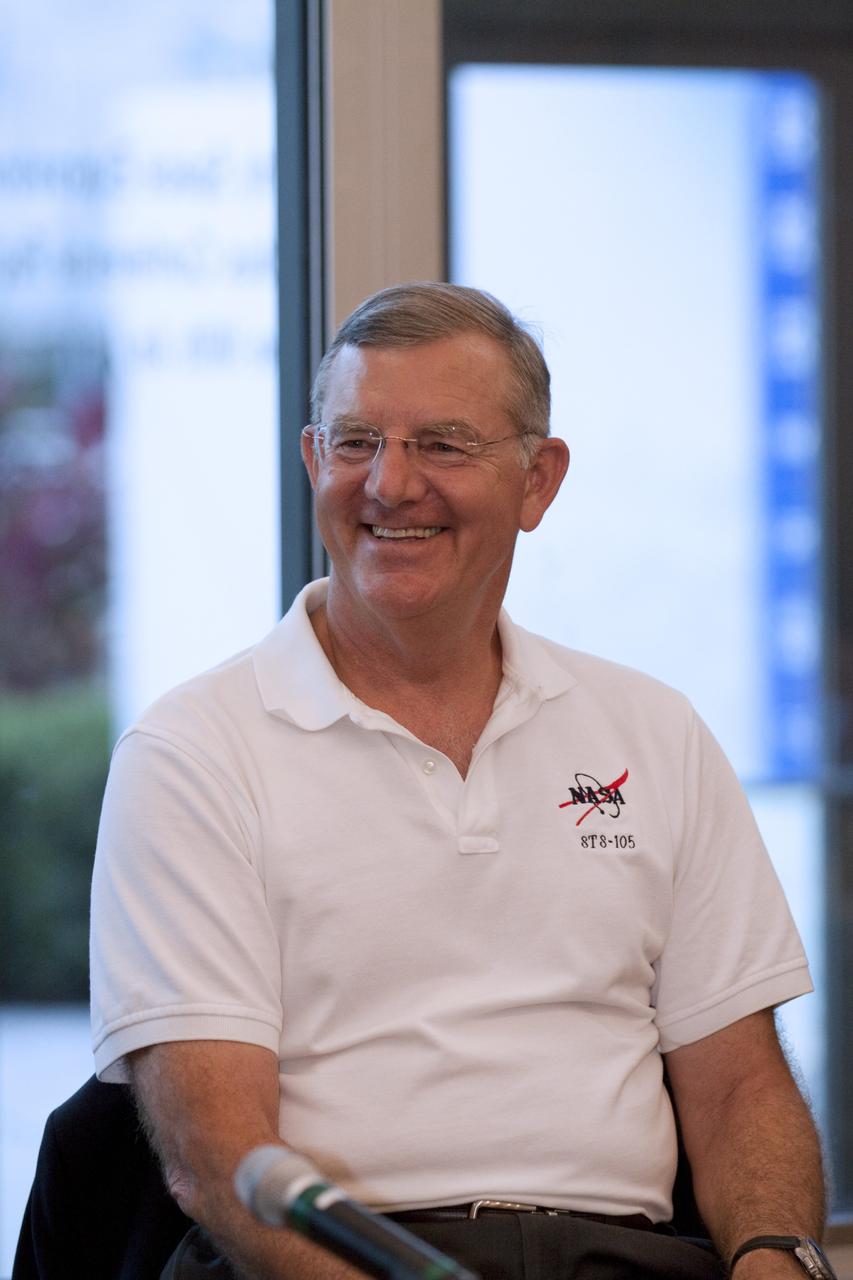 CAPE CANAVERAL, Fla. – Current and former NASA and international astronauts spoke to participants of the International Space University on the future of human spaceflight during a panel discussion at the Kennedy Space Center Visitor Complex in Florida. Participating in the discussion is Jim Voss, director of advanced programs at Sierra Nevada Corporation and former NASA astronaut.    The International Space University is a nine-week intensive course designed for post-graduate university students and professionals during the summer. The program is hosted by a different country each year, providing a unique educational experience for participants from around the world. NASA Kennedy Space Center and the Florida Institute of Technology in Melbourne, Fla., are co-hosting this year’s event which runs from June 4 to Aug. 3. There are about 125 participants representing 31 countries. For more information, visit http://www.isunet.edu. Photo credit: NASA/Kim Shiflett