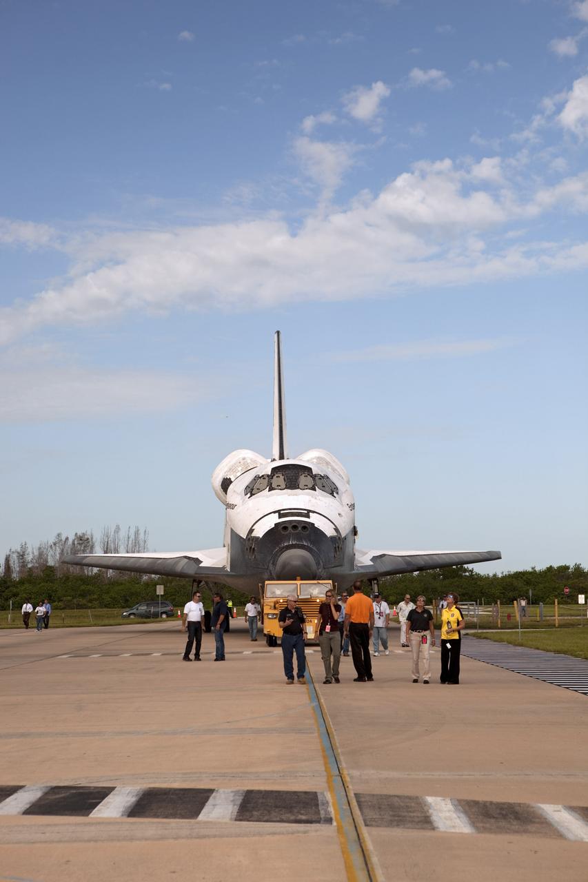 CAPE CANAVERAL, Fla. – The space shuttle Endeavour begins its move from Bay 2 of the Orbiter Processing Facility at the Kennedy Space Center in Florida to the Vehicle Assembly Building. There it will undergo final preparations for its cross-country ferry flight targeted for mid-September. The work is part of Transition and Retirement of the remaining space shuttles, Endeavour and Atlantis. Endeavour is being prepared for public display at the California Science Center in Los Angeles. Endeavour was the last space shuttle added to NASA’s orbiter fleet. Over the course of its 19-year career, Endeavour spent 299 days in space during 25 missions. For more information, visit http://www.nasa.gov/transition. Photo credit: NASA/Dimitri Gerondidakis