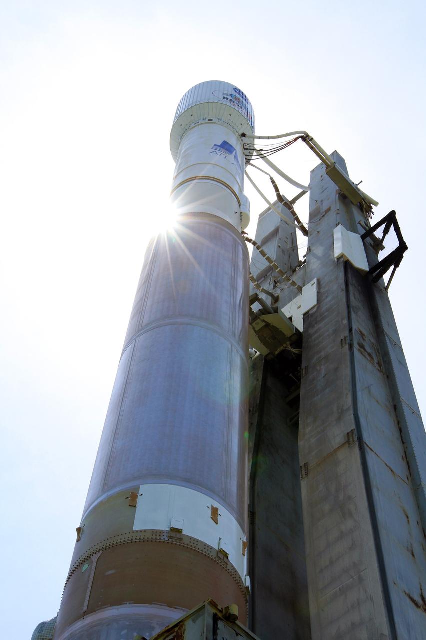 CAPE CANAVERAL, Fla. – At Cape Canaveral Air Force Station in Florida, the United Launch Alliance, or ULA, Atlas V rocket carrying NASA’s twin Radiation Belt Storm Probes, or RBSP, rolled out of the ULA Vertical Integration Facility at Space Launch Complex 41 at 1:59 p.m. EDT heading to the launch pad. The Atlas V rocket had been rolled back to the facility on August 26 to ensure the launch vehicle and RBSP spacecraft were secured and protected from inclement weather caused by Tropical Storm Isaac.    RBSP will explore changes in Earth's space environment caused by the sun -- known as "space weather" -- that can disable satellites, create power-grid failures and disrupt GPS service. The mission also will provide data on the fundamental radiation and particle acceleration processes throughout the universe. The launch is rescheduled for 4:05 a.m. EDT on Aug. 30. For more information on RBSP, visit http://www.nasa.gov/rbsp.  Photo credit: NASA/Kim Shiflett