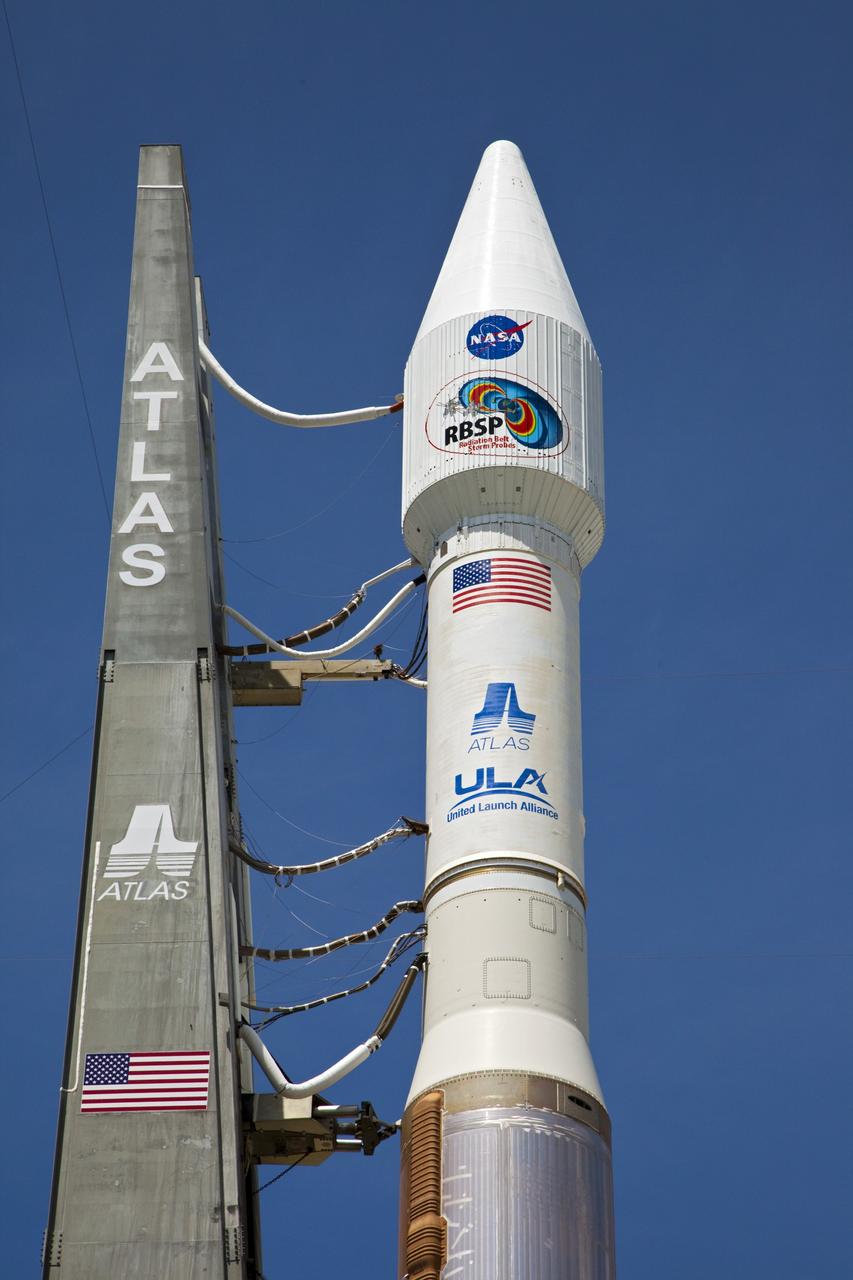 CAPE CANAVERAL, Fla. – At Cape Canaveral Air Force Station in Florida, the United Launch Alliance, or ULA, Atlas V rocket carrying NASA’s twin Radiation Belt Storm Probes, or RBSP, rolled out of the ULA Vertical Integration Facility at Space Launch Complex 41 at 1:59 p.m. EDT and is on its way to the launch pad. The Atlas V rocket had been rolled back to the facility on August 26 to ensure the launch vehicle and RBSP spacecraft were secured and protected from inclement weather caused by Tropical Storm Isaac.    RBSP will explore changes in Earth's space environment caused by the sun -- known as "space weather" -- that can disable satellites, create power-grid failures and disrupt GPS service. The mission also will provide data on the fundamental radiation and particle acceleration processes throughout the universe. The launch is rescheduled for 4:05 a.m. EDT on Aug. 30. For more information on RBSP, visit http://www.nasa.gov/rbsp.  Photo credit: NASA/Kim Shiflett