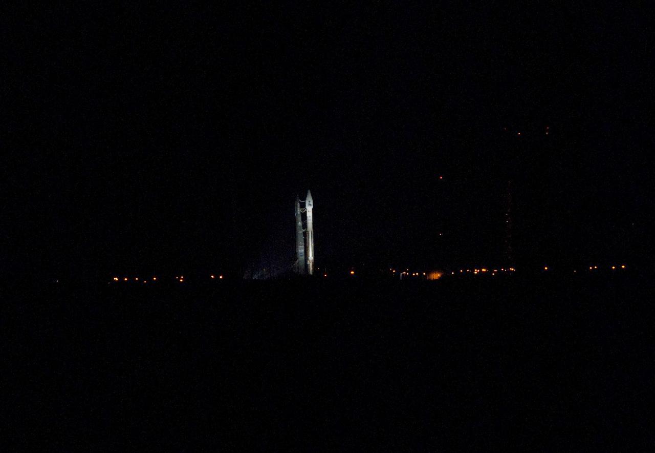 CAPE CANAVERAL, Fla. – The United Launch Alliance Atlas V rocket carrying NASA's Radiation Belt Storm Probes, or RBSP, is a breath away from lifting off Space Launch Complex 41 on Cape Canaveral Air Force Station in Florida at 4:05 a.m. EDT. RBSP will explore changes in Earth's space environment caused by the sun -- known as "space weather" -- that can disable satellites, create power-grid failures and disrupt GPS service. The mission also will provide data on the fundamental radiation and particle acceleration processes throughout the universe. For more information on RBSP, visit http://www.nasa.gov/rbsp. Photo credit: NASA/Ben Smegelsky