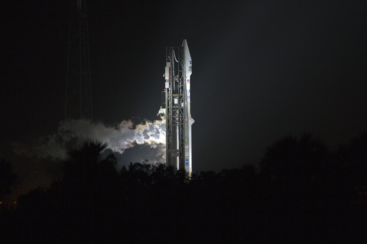 CAPE CANAVERAL, Fla. - The engines ignite under the United Launch Alliance Atlas V rocket at 4:05 a.m. EDT lifting NASA's Radiation Belt Storm Probes, or RBSP, off Space Launch Complex 41 on Cape Canaveral Air Force Station in Florida. RBSP will explore changes in Earth's space environment caused by the sun -- known as "space weather" -- that can disable satellites, create power-grid failures and disrupt GPS service. The mission also will provide data on the fundamental radiation and particle acceleration processes throughout the universe. For more information on RBSP, visit http://www.nasa.gov/rbsp. Photo credit: NASA/Kenny Allen