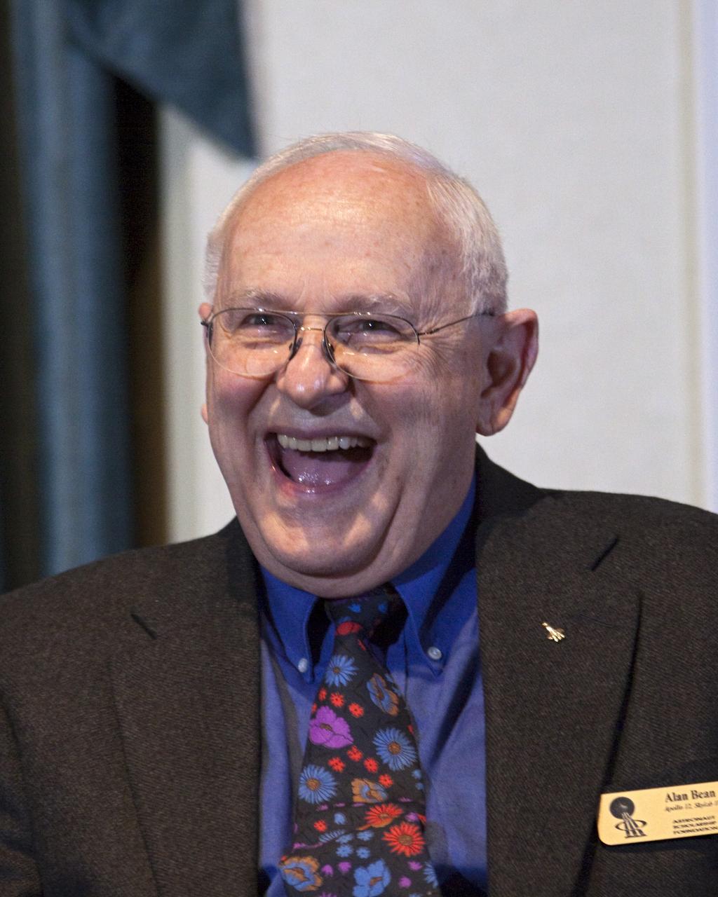 CAPE CANAVERAL, Fla. – Apollo 12 and Skylab 3 astronaut Alan Bean enjoys a light moment during a presentation to guests gathered for the Astronaut Scholarship Foundation's dinner at the Radisson Resort at the Port in Cape Canaveral celebrating the 40th anniversary of Apollo 17.  The gala commemorating the anniversary of Apollo 17 included mission commander Eugene Cernan and other astronauts who flew Apollo missions. Launched Dec. 7, 1972, Cernan and lunar module pilot Harrison Schmitt landed in the moon's Taurus-Littrow highlands while command module pilot Ronald Evans remained in lunar orbit operating a scientific instrument module. For more information, visit http://www-pao.ksc.nasa.gov/history/apollo/apollo-17/apollo-17.htm Photo credit: NASA/Kim Shiflett