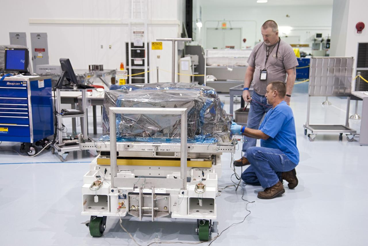 CAPE CANAVERAL, Fla. -- Workers inside the Space Station Processing Facility at NASA's Kennedy Space Center in Florida prepare to pack the orbital replacement unit for the space station's main bus switching unit in a shipping container.             The unit, which was processed at Kennedy, will be shipped to Japan at the beginning of the year for the HTV-4 launch, which is currently scheduled for 2013. Photo credit: NASA/Charisse Nahser