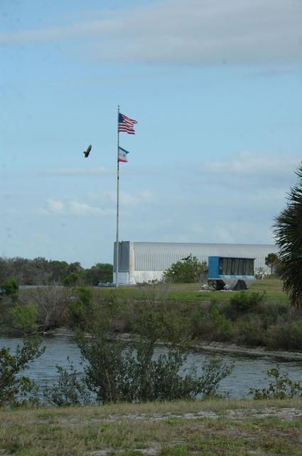 Press Site countdown clock and Flag Pole