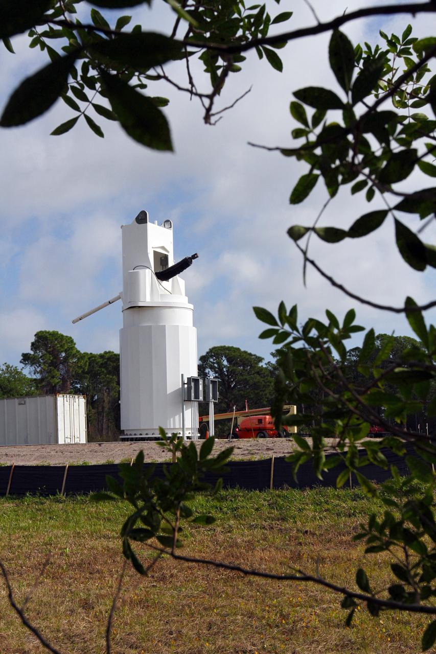 CAPE CANAVERAL, Fla. – At NASA’s Kennedy Space Center in Florida, new towers are being constructed for the Antenna Test Bed Array for the Ka-Band Objects Observation and Monitoring, or Ka-BOOM system. The construction site is near the former Vertical Processing Facility, which has been demolished. Workers soon will begin construction on the 40-foot-diameter dish antenna arrays and their associated utilities, and prepare the site for the operations command center facility. The Ka-BOOM project is one of the final steps in developing the techniques to build a high power, high resolution radar system capable of becoming a Near Earth Object Early Warning System. While also capable of space communication and radio science experiments, developing radar applications is the primary focus of the arrays. Photo credit: NASA/ Ben Smegelsky