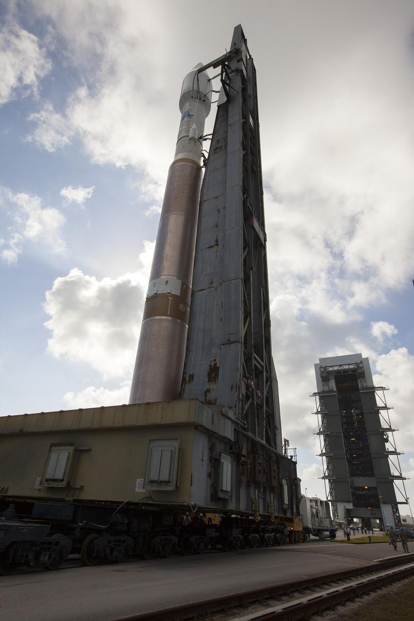 CAPE CANAVERAL, Fla. -- At Cape Canaveral Air Force Station's Space Launch Complex 41, the United Launch Alliance Atlas V rocket set to carry NASA's Tracking and Data Relay Satellite, TDRS-K, moves from the Vertical Integration Facility to the launch pad.     Liftoff for the TDRS-K is planned for Jan. 30, 2013. The TDRS-K spacecraft is part of the next-generation series in the Tracking and Data Relay Satellite System, a constellation of space-based communication satellites providing tracking, telemetry, command and high-bandwidth data return services. For more information, visit http://www.nasa.gov/mission_pages/tdrs/index.html Photo credit: NASA/Kim Shiflett