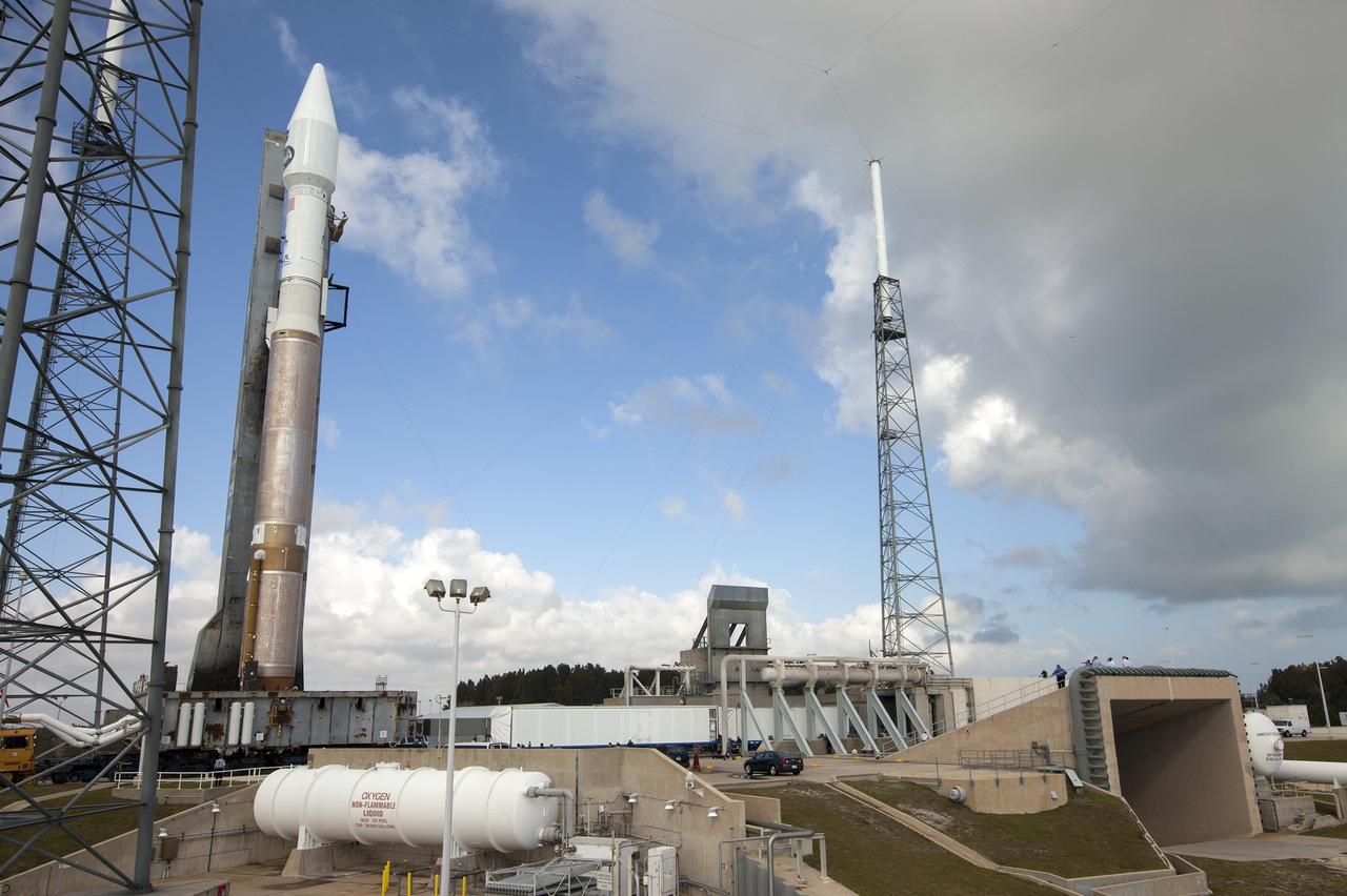 CAPE CANAVERAL, Fla. -- At Cape Canaveral Air Force Station's Space Launch Complex 41, the United Launch Alliance Atlas V rocket set to carry NASA's Tracking and Data Relay Satellite, TDRS-K, nears the launch pad after leaving the Vertical Integration Facility.        Liftoff for the TDRS-K is planned for Jan. 30, 2013. The TDRS-K spacecraft is part of the next-generation series in the Tracking and Data Relay Satellite System, a constellation of space-based communication satellites providing tracking, telemetry, command and high-bandwidth data return services. For more information, visit http://www.nasa.gov/mission_pages/tdrs/index.html Photo credit: NASA/Kim Shiflett