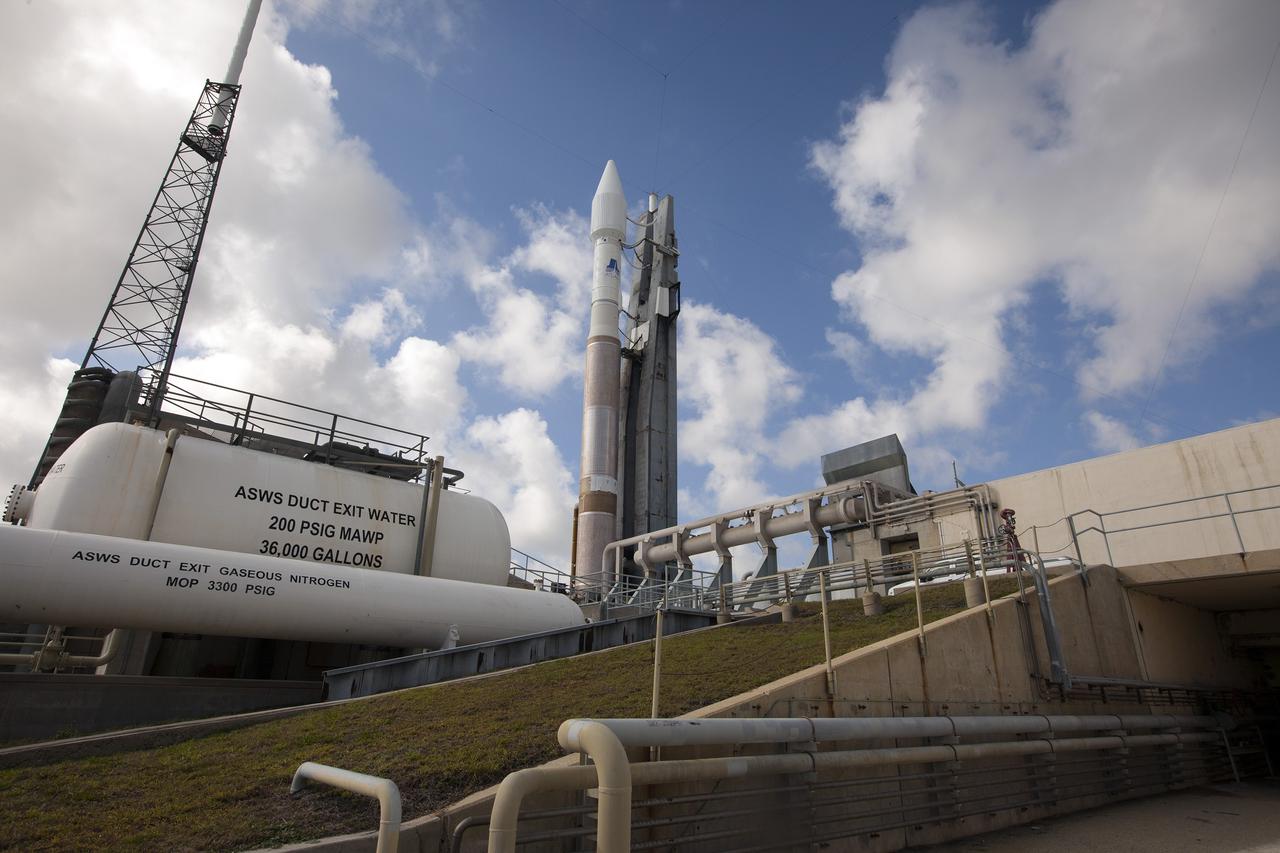 CAPE CANAVERAL, Fla. -- At Cape Canaveral Air Force Station's Space Launch Complex 41, the United Launch Alliance Atlas V rocket set to carry NASA's Tracking and Data Relay Satellite, TDRS-K, nears the launch pad after leaving the Vertical Integration Facility.      Liftoff for the TDRS-K is planned for Jan. 30, 2013. The TDRS-K spacecraft is part of the next-generation series in the Tracking and Data Relay Satellite System, a constellation of space-based communication satellites providing tracking, telemetry, command and high-bandwidth data return services. For more information, visit http://www.nasa.gov/mission_pages/tdrs/index.html Photo credit: NASA/Kim Shiflett