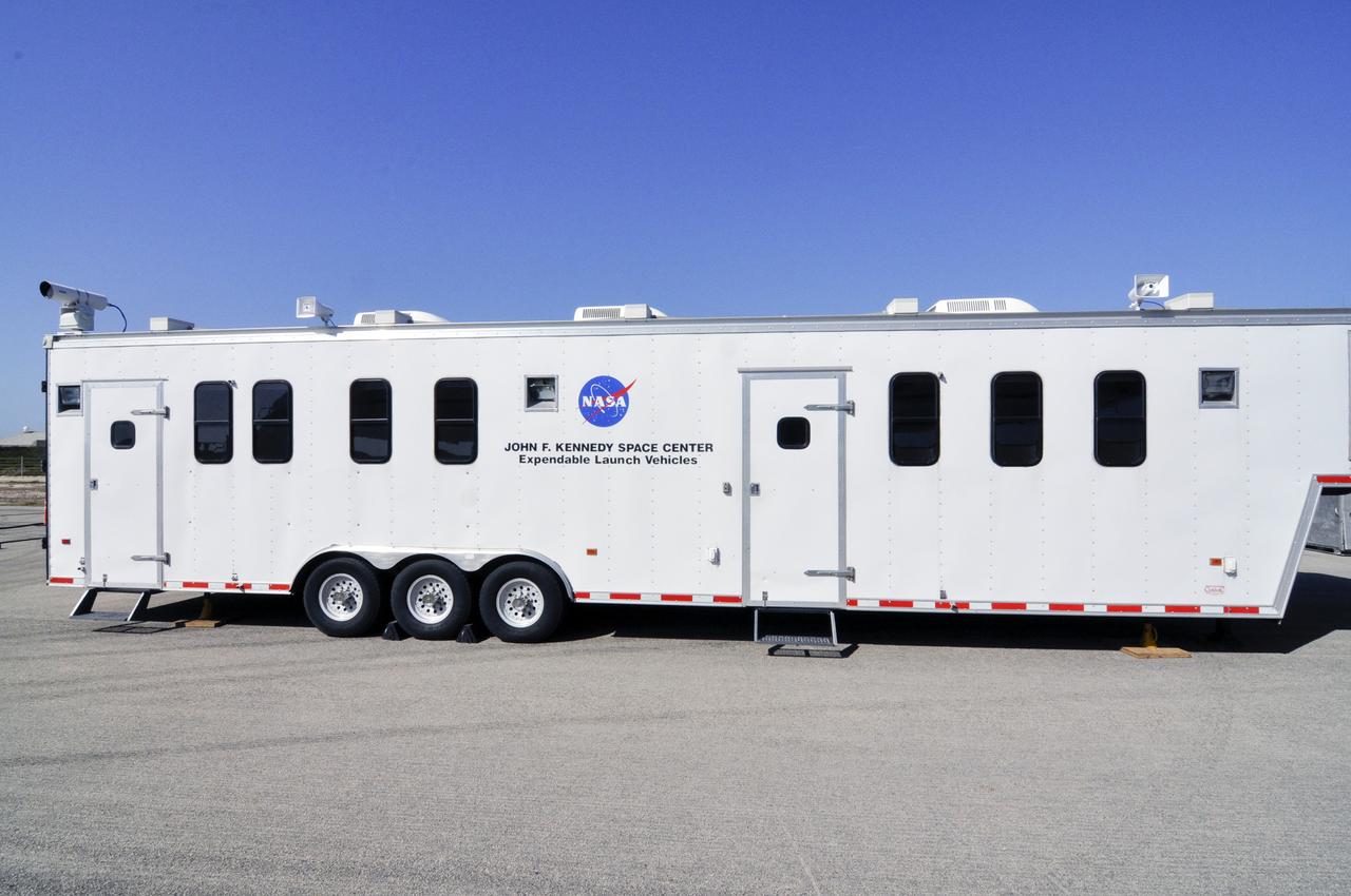 VANDENBERG ABF, Calif. – One of the portable control trailers is set up at Vandenberg Air Force Base for the upcoming launch of an Orbital Sciences Pegasus XL rocket lifting NASA's IRIS solar observatory into orbit. The aircraft will carry the winged rocket to an altitude of 39,000 feet before releasing the Pegasus so its own motors can ignite to send the IRIS into space. The L-1011 is a modified airliner equipped to hold the Pegasus under its body safely. IRIS, short for Interface Region Imaging Spectrograph, is being prepared for launch from Vandenberg June 26. IRIS will open a new window of discovery by tracing the flow of energy and plasma through the chromospheres and transition region into the sun’s corona using spectrometry and imaging. IRIS fills a crucial gap in our ability to advance studies of the sun-to-Earth connection by tracing the flow of energy and plasma through the foundation of the corona and the region around the sun known as the heliosphere. Photo credit: VAFB/Randy Beaudoin