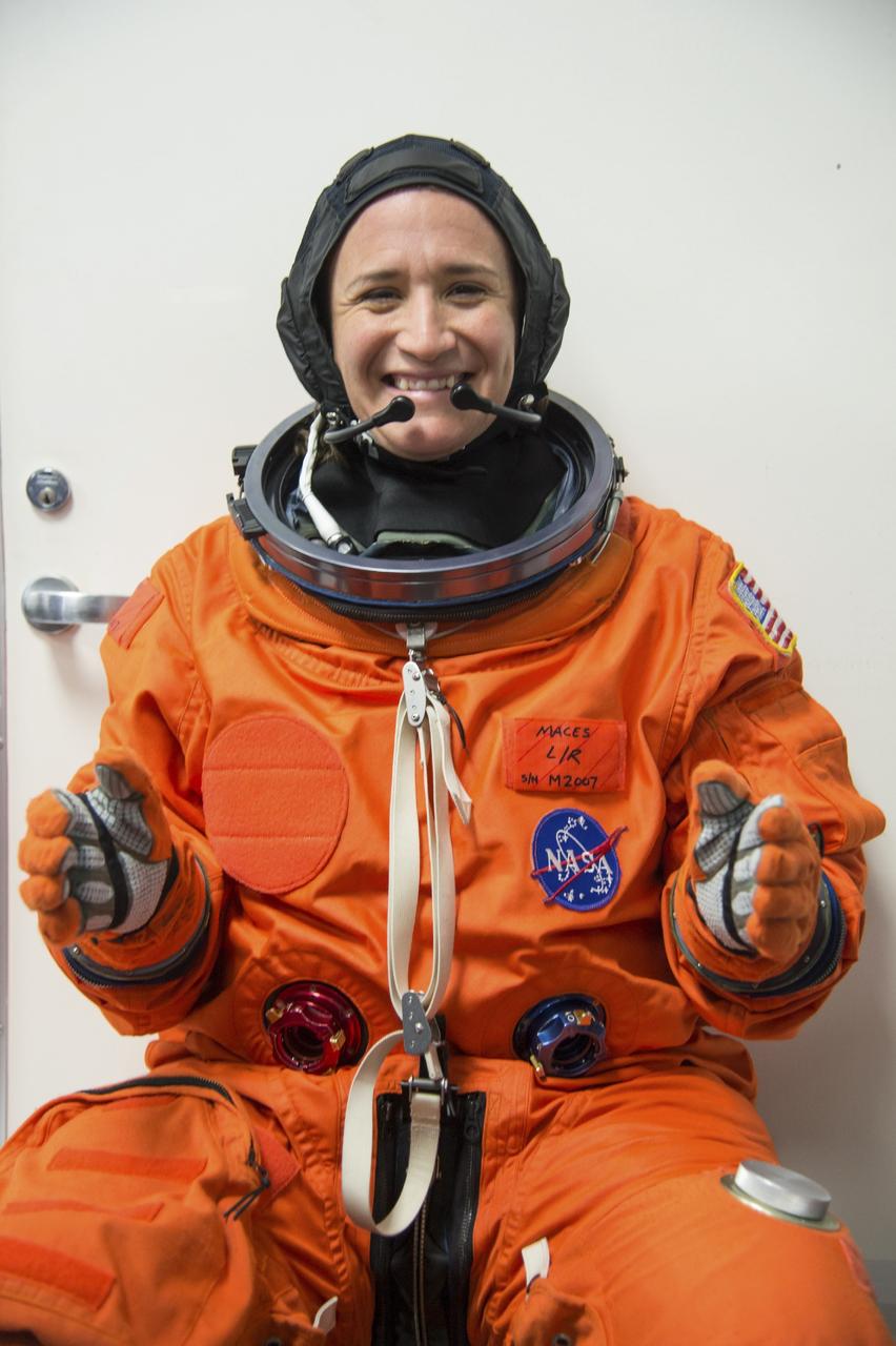 HOUSTON - JSC2013e068260 - NASA astronaut Serena Aunon suits up for a fit check evaluation of The Boeing Company's CST-100 spacecraft at the company's Houston Product Support Center. Aunon's fit check will help evaluate a crew's maneuverability in the spacecraft and test communications.      Boeing's CST-100 is being designed to transport crew members or a mix of crew and cargo to low-Earth-orbit destinations. The evaluation is part of the ongoing work supporting Boeing's funded Space Act Agreement with NASA's Commercial Crew Program, or CCP, during the agency's Commercial Crew Integrated Capability, or CCiCap, initiative. CCiCap is intended to make commercial human spaceflight services available for government and commercial customers. To learn more about CCP, visit http://www.nasa.gov/commercialcrew. Photo credit: NASA/Robert Markowitz