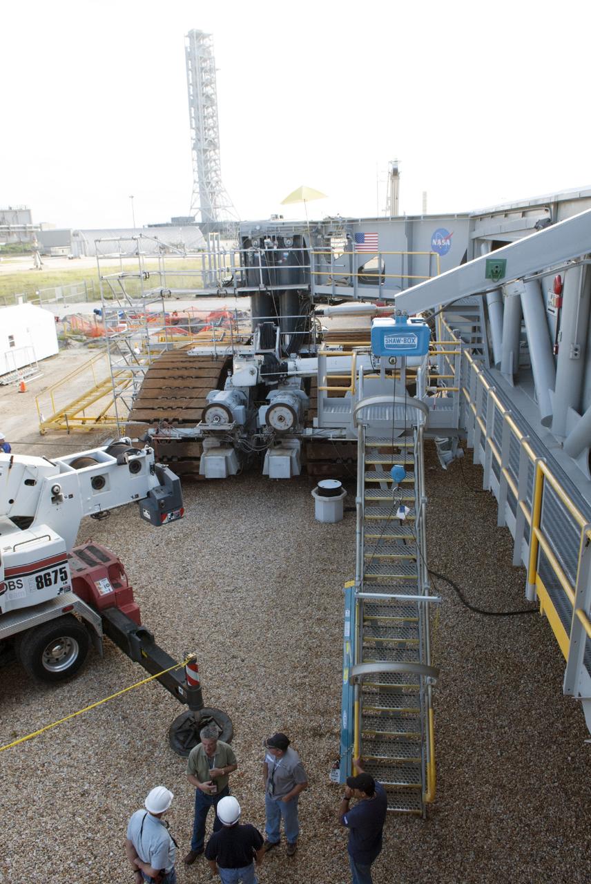 CAPE CANAVERAL, Fla. – Preparations are underway to begin removing the jacking, equalizing and leveling, or JEL, hydraulic cylinders from crawler-transporter 1 at the crawler transporter maintenance facility at NASA’s Kennedy Space Center in Florida. Sixteen new JEL hydraulic cylinders will be installed on CT-1 to increase load carrying capacity and reliability. The Ground Systems Development and Operations Program at Kennedy continues to upgrade CT-1 as part of its general maintenance. CT-1 could be available to carry commercial launch vehicles to the launch pad. The crawler-transporters were used to carry the mobile launcher platform and space shuttle to Launch Complex 39 for space shuttle launches for 30 years. Photo credit: NASA/Tim Jacobs
