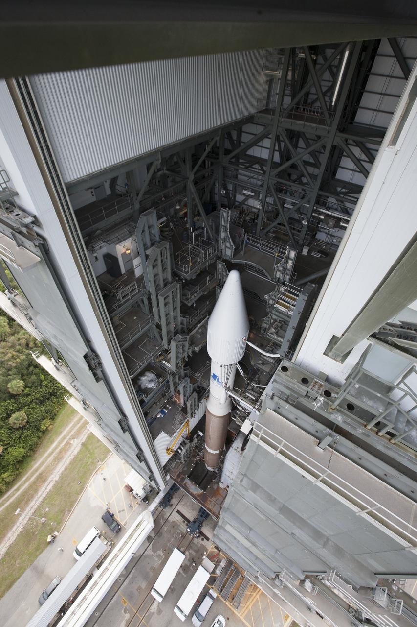 CAPE CANAVERAL, Fla. -- At Cape Canaveral Air Force Station in Florida, preparations are underway to roll the United Launch Alliance Atlas V rocket carrying NASA’s Mars Atmosphere and Volatile EvolutioN, or MAVEN, spacecraft from the Vertical Integration Facility to Space Launch Complex 41. Rollout is scheduled to start at 10 a.m. Launch is scheduled for Nov. 18 during a window that extends from 1:28 to 3:28 p.m. Once positioned in orbit above the Red Planet, MAVEN will study its upper atmosphere in unprecedented detail. For more information, visit: http://www.nasa.gov/mission_pages/maven/main/index.html. Photo credit: NASA/Kim Shiflett