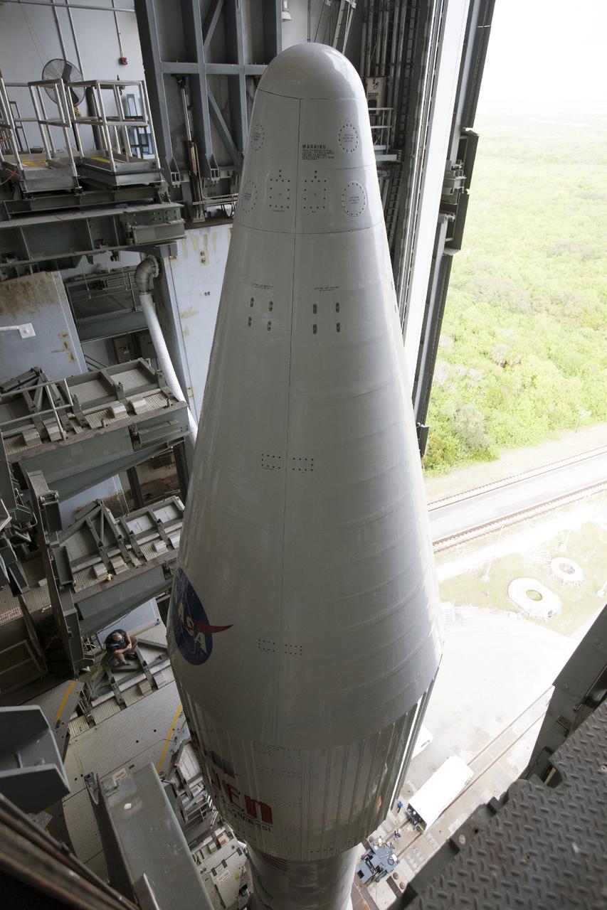 CAPE CANAVERAL, Fla. -- At Cape Canaveral Air Force Station in Florida, preparations are underway to roll NASA’s Mars Atmosphere and Volatile EvolutioN, or MAVEN, spacecraft secured atop a United Launch Alliance Atlas V rocket from the Vertical Integration Facility to Space Launch Complex 41. Rollout is scheduled to start at 10 a.m. Launch is scheduled for Nov. 18 during a window that extends from 1:28 to 3:28 p.m. Once positioned in orbit above the Red Planet, MAVEN will study its upper atmosphere in unprecedented detail. For more information, visit: http://www.nasa.gov/mission_pages/maven/main/index.html. Photo credit: NASA/Kim Shiflett