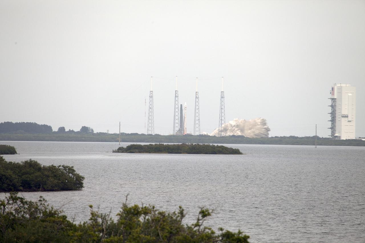 CAPE CANAVERAL, Fla. -- The engine ignites under the United Launch Alliance Atlas V rocket, lifting NASA's Mars Atmosphere and Volatile EvolutioN, or MAVEN, spacecraft off Space Launch Complex 41 at Cape Canaveral Air Force Station in Florida.    Launch was on schedule at 1:28 p.m. EST Nov. 18 at the opening of a two-hour launch window. After a 10-month journey to the Red Planet, MAVEN will study its upper atmosphere in unprecedented detail from orbit above the planet. Built by Lockheed Martin in Littleton, Colo., MAVEN will arrive at Mars in September 2014 and will be inserted into an elliptical orbit with a high point of 3,900 miles, swooping down to as close as 93 miles above the planet's surface. For more information, visit: http://www.nasa.gov/mission_pages/maven/main/index.html. Photo credit: NASA/Dan Casper