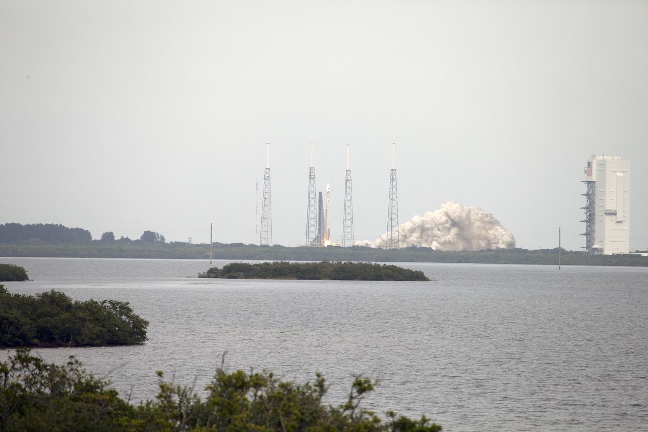 CAPE CANAVERAL, Fla. -- The engine ignites under the United Launch Alliance Atlas V rocket, lifting NASA's Mars Atmosphere and Volatile EvolutioN, or MAVEN, spacecraft off Space Launch Complex 41 at Cape Canaveral Air Force Station in Florida.    Launch was on schedule at 1:28 p.m. EST Nov. 18 at the opening of a two-hour launch window. After a 10-month journey to the Red Planet, MAVEN will study its upper atmosphere in unprecedented detail from orbit above the planet. Built by Lockheed Martin in Littleton, Colo., MAVEN will arrive at Mars in September 2014 and will be inserted into an elliptical orbit with a high point of 3,900 miles, swooping down to as close as 93 miles above the planet's surface. For more information, visit: http://www.nasa.gov/mission_pages/maven/main/index.html. Photo credit: NASA/Dan Casper
