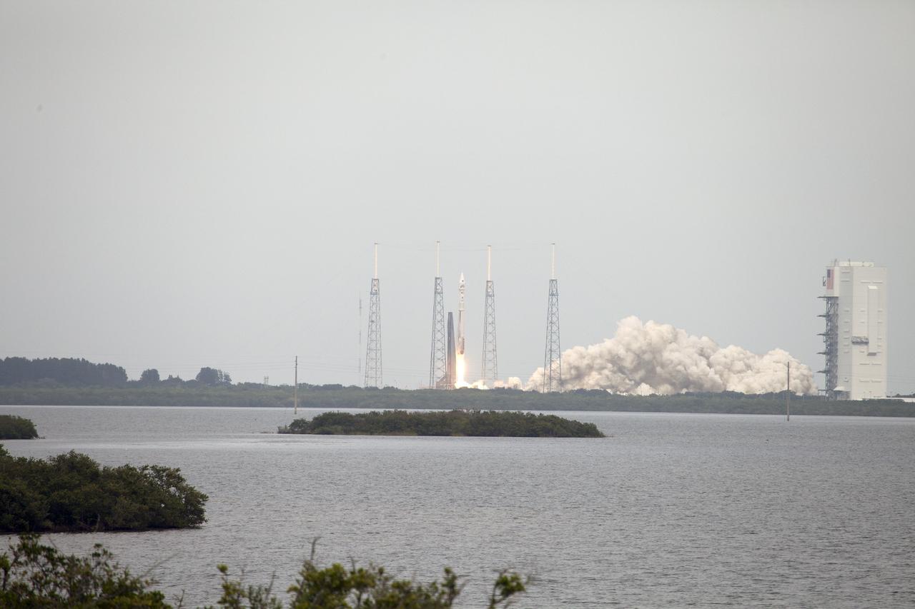 CAPE CANAVERAL, Fla. -- The engine ignites under the United Launch Alliance Atlas V rocket, lifting NASA's Mars Atmosphere and Volatile EvolutioN, or MAVEN, spacecraft off Space Launch Complex 41 at Cape Canaveral Air Force Station in Florida.    Launch was on schedule at 1:28 p.m. EST Nov. 18 at the opening of a two-hour launch window. After a 10-month journey to the Red Planet, MAVEN will study its upper atmosphere in unprecedented detail from orbit above the planet. Built by Lockheed Martin in Littleton, Colo., MAVEN will arrive at Mars in September 2014 and will be inserted into an elliptical orbit with a high point of 3,900 miles, swooping down to as close as 93 miles above the planet's surface. For more information, visit: http://www.nasa.gov/mission_pages/maven/main/index.html. Photo credit: NASA/Dan Casper