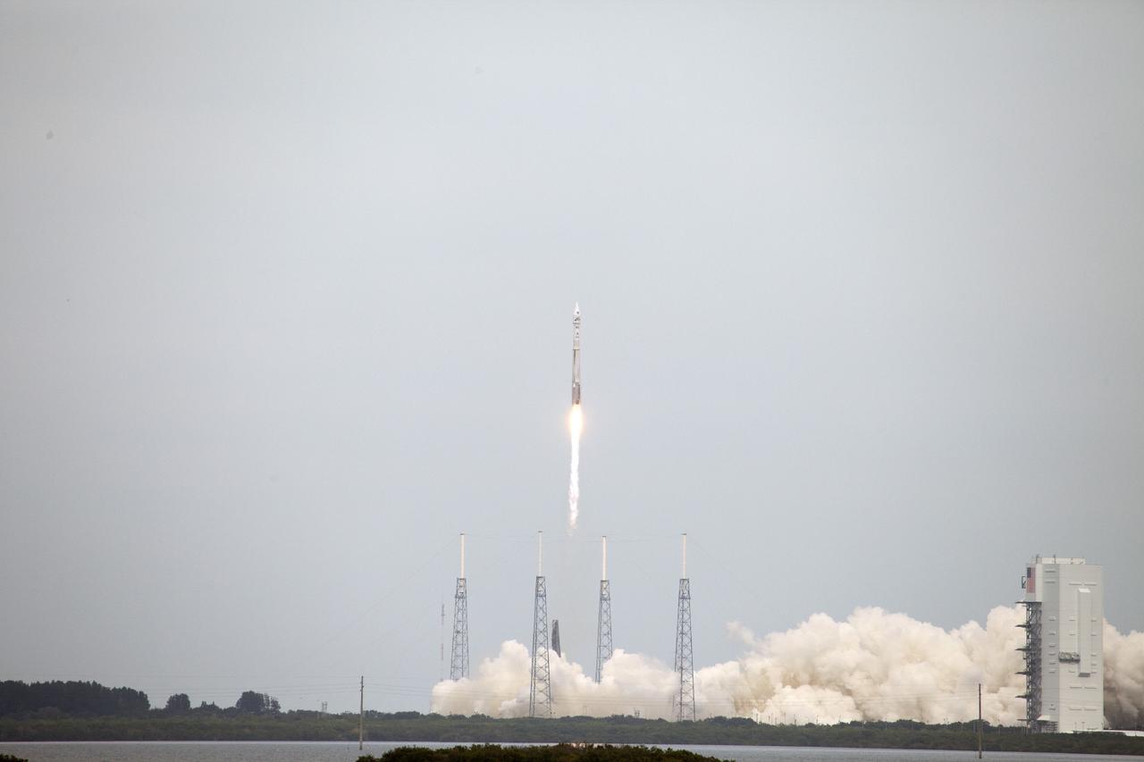 CAPE CANAVERAL, Fla. -- NASA’s Mars Atmosphere and Volatile EvolutioN, or MAVEN, spacecraft begins its 10-month journey to Mars, launching atop a United Launch Alliance Atlas V rocket at 1:28 p.m. EST from Space Launch Complex 41 on Cape Canaveral Air Force Station in Florida.    Launch was on schedule Nov. 18 at the opening of a two-hour launch window. After a 10-month journey to the Red Planet, MAVEN will study its upper atmosphere in unprecedented detail from orbit above the planet. Built by Lockheed Martin in Littleton, Colo., MAVEN will arrive at Mars in September 2014 and will be inserted into an elliptical orbit with a high point of 3,900 miles, swooping down to as close as 93 miles above the planet's surface. For more information, visit: http://www.nasa.gov/mission_pages/maven/main/index.html. Photo credit: NASA/Dan Casper