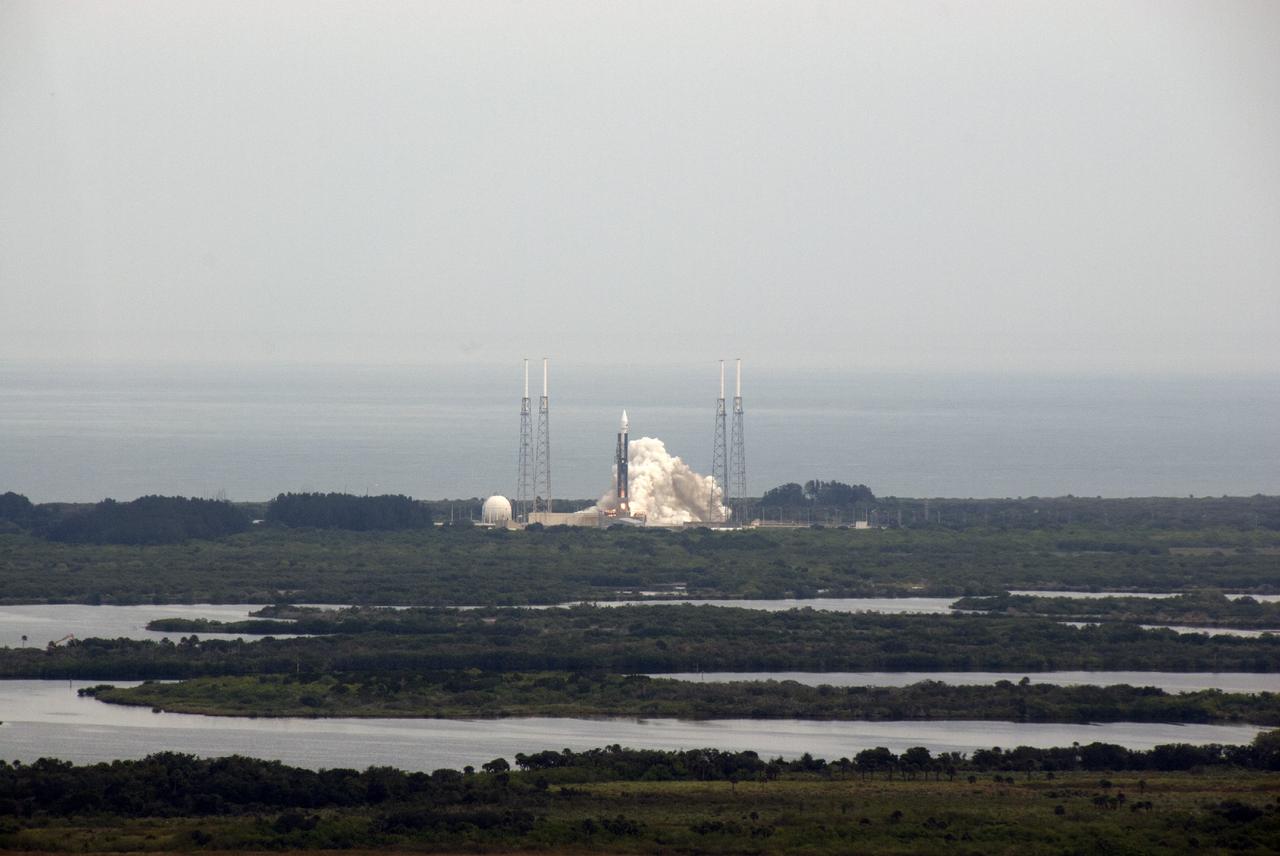 CAPE CANAVERAL, Fla. -- The engine ignites under the United Launch Alliance Atlas V rocket, lifting NASA's Mars Atmosphere and Volatile EvolutioN, or MAVEN, spacecraft off Space Launch Complex 41 at Cape Canaveral Air Force Station in Florida.    Launch was on schedule at 1:28 p.m. EST Nov. 18 at the opening of a two-hour launch window. After a 10-month journey to the Red Planet, MAVEN will study its upper atmosphere in unprecedented detail from orbit above the planet. Built by Lockheed Martin in Littleton, Colo., MAVEN will arrive at Mars in September 2014 and will be inserted into an elliptical orbit with a high point of 3,900 miles, swooping down to as close as 93 miles above the planet's surface. For more information, visit: http://www.nasa.gov/mission_pages/maven/main/index.html. Photo credit: NASA/Bill White