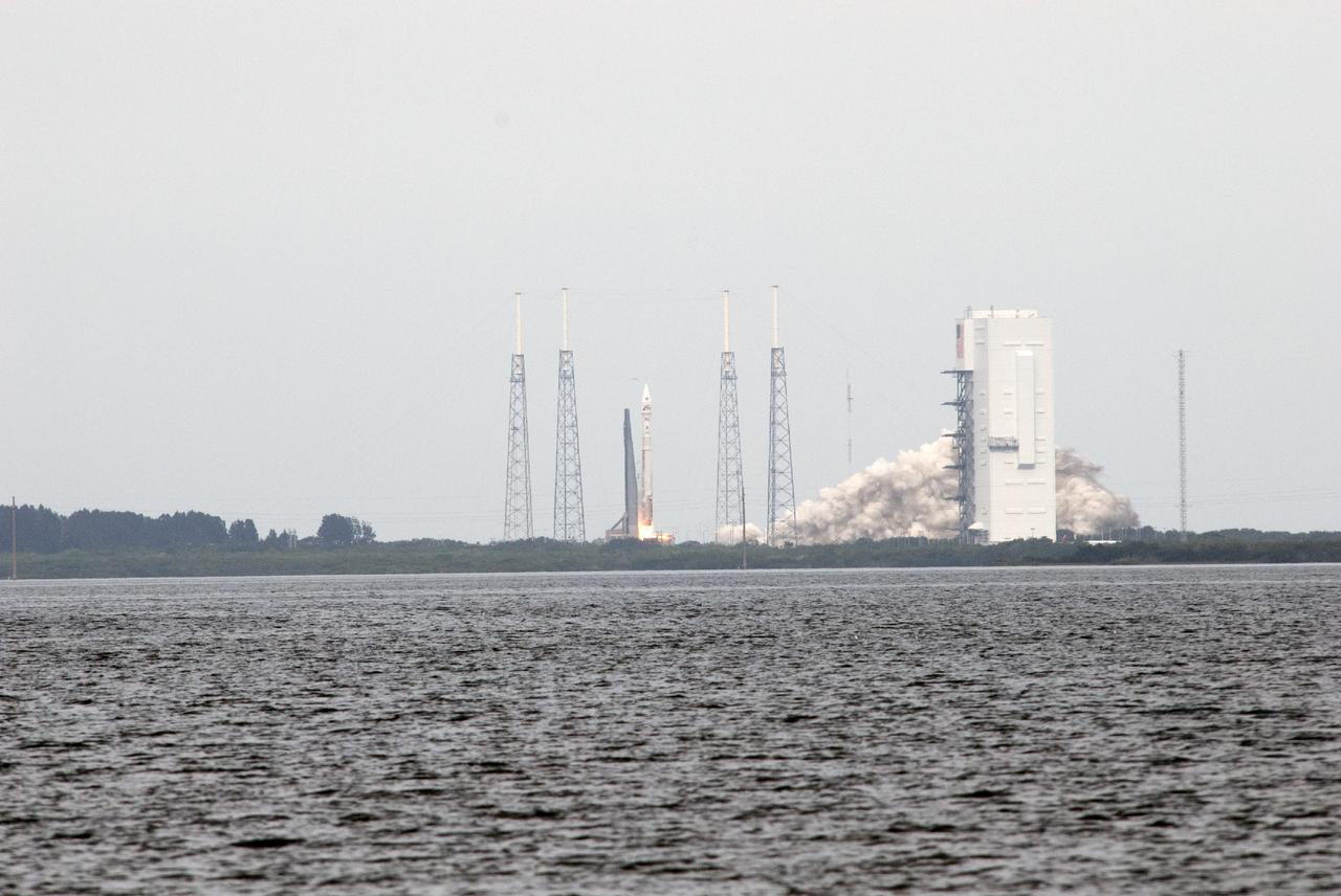CAPE CANAVERAL, Fla. -- The engine ignites under the United Launch Alliance Atlas V rocket, lifting NASA's Mars Atmosphere and Volatile EvolutioN, or MAVEN, spacecraft off Space Launch Complex 41 at Cape Canaveral Air Force Station in Florida.      Launch was on schedule at 1:28 p.m. EST Nov. 18 at the opening of a two-hour launch window. After a 10-month journey to the Red Planet, MAVEN will study its upper atmosphere in unprecedented detail from orbit above the planet. Built by Lockheed Martin in Littleton, Colo., MAVEN will arrive at Mars in September 2014 and will be inserted into an elliptical orbit with a high point of 3,900 miles, swooping down to as close as 93 miles above the planet's surface. For more information, visit: http://www.nasa.gov/mission_pages/maven/main/index.html. Photo credit: NASA/Jim Grossmann
