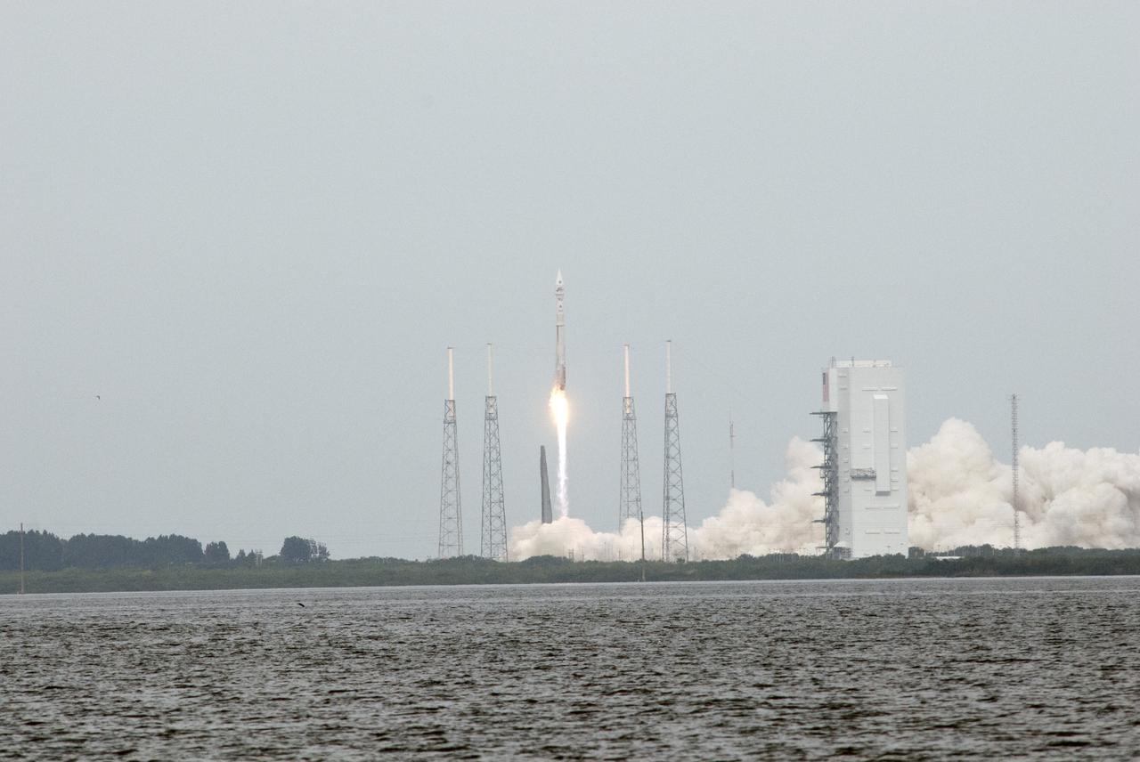 CAPE CANAVERAL, Fla. -- The engine ignites under the United Launch Alliance Atlas V rocket, lifting NASA's Mars Atmosphere and Volatile EvolutioN, or MAVEN, spacecraft off Space Launch Complex 41 at Cape Canaveral Air Force Station in Florida.      Launch was on schedule at 1:28 p.m. EST Nov. 18 at the opening of a two-hour launch window. After a 10-month journey to the Red Planet, MAVEN will study its upper atmosphere in unprecedented detail from orbit above the planet. Built by Lockheed Martin in Littleton, Colo., MAVEN will arrive at Mars in September 2014 and will be inserted into an elliptical orbit with a high point of 3,900 miles, swooping down to as close as 93 miles above the planet's surface. For more information, visit: http://www.nasa.gov/mission_pages/maven/main/index.html. Photo credit: NASA/Jim Grossmann