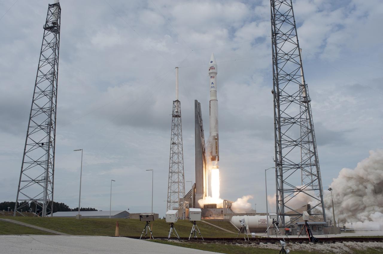 CAPE CANAVERAL, Fla. -- The engine ignites under the United Launch Alliance Atlas V rocket, lifting NASA's Mars Atmosphere and Volatile EvolutioN, or MAVEN, spacecraft off Space Launch Complex 41 at Cape Canaveral Air Force Station in Florida. Launch was on schedule at 1:28 p.m. EST Nov. 18 at the opening of a two-hour launch window. After a 10-month journey to the Red Planet, MAVEN will study its upper atmosphere in unprecedented detail from orbit above the planet. Built by Lockheed Martin in Littleton, Colo., MAVEN will arrive at Mars in September 2014 and will be inserted into an elliptical orbit with a high point of 3,900 miles, swooping down to as close as 93 miles above the planet's surface. For more information, visit: http://www.nasa.gov/mission_pages/maven/main/index.html. Photo credit: NASA/Tony Gray and Rick Wetherington