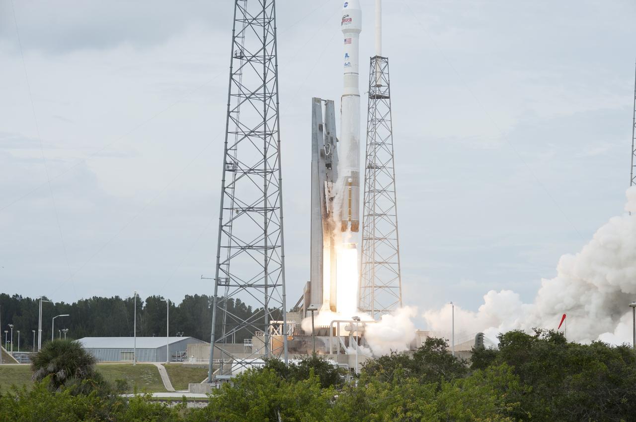 CAPE CANAVERAL, Fla. -- The United Launch Alliance Atlas V rocket carrying NASA's Mars Atmosphere and Volatile EvolutioN, or MAVEN, spacecraft rises off Space Launch Complex 41 at Cape Canaveral Air Force Station in Florida. Launch was on schedule at 1:28 p.m. EST Nov. 18 at the opening of a two-hour launch window. After a 10-month journey to the Red Planet, MAVEN will study its upper atmosphere in unprecedented detail from orbit above the planet. Built by Lockheed Martin in Littleton, Colo., MAVEN will arrive at Mars in September 2014 and will be inserted into an elliptical orbit with a high point of 3,900 miles, swooping down to as close as 93 miles above the planet's surface. For more information, visit: http://www.nasa.gov/mission_pages/maven/main/index.html. Photo credit: NASA/Tony Gray and Rick Wetherington