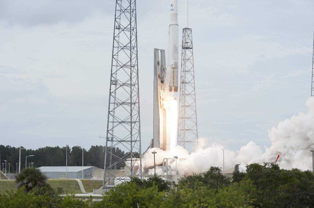CAPE CANAVERAL, Fla. -- The United Launch Alliance Atlas V rocket carrying NASA's Mars Atmosphere and Volatile EvolutioN, or MAVEN, spacecraft rises off Space Launch Complex 41 at Cape Canaveral Air Force Station in Florida. Launch was on schedule at 1:28 p.m. EST Nov. 18 at the opening of a two-hour launch window. After a 10-month journey to the Red Planet, MAVEN will study its upper atmosphere in unprecedented detail from orbit above the planet. Built by Lockheed Martin in Littleton, Colo., MAVEN will arrive at Mars in September 2014 and will be inserted into an elliptical orbit with a high point of 3,900 miles, swooping down to as close as 93 miles above the planet's surface. For more information, visit: http://www.nasa.gov/mission_pages/maven/main/index.html. Photo credit: NASA/Tony Gray and Rick Wetherington