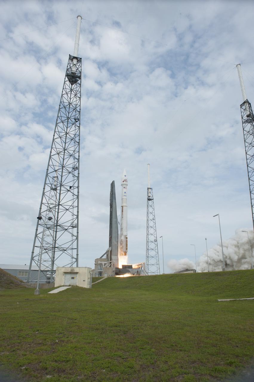 CAPE CANAVERAL, Fla. -- The engine ignites under the United Launch Alliance Atlas V rocket, lifting NASA's Mars Atmosphere and Volatile EvolutioN, or MAVEN, spacecraft off Space Launch Complex 41 on Cape Canaveral Air Force Station in Florida.. Launch was on schedule at 1:28 p.m. EST Nov. 18 at the opening of a two-hour launch window. After a 10-month journey to the Red Planet, MAVEN will study its upper atmosphere in unprecedented detail from orbit above the planet. Built by Lockheed Martin in Littleton, Colo., MAVEN will arrive at Mars in September 2014 and will be inserted into an elliptical orbit with a high point of 3,900 miles, swooping down to as close as 93 miles above the planet's surface. For more information, visit: http://www.nasa.gov/mission_pages/maven/main/index.html. Photo credit: NASA/Tony Gray and Rick Wetherington