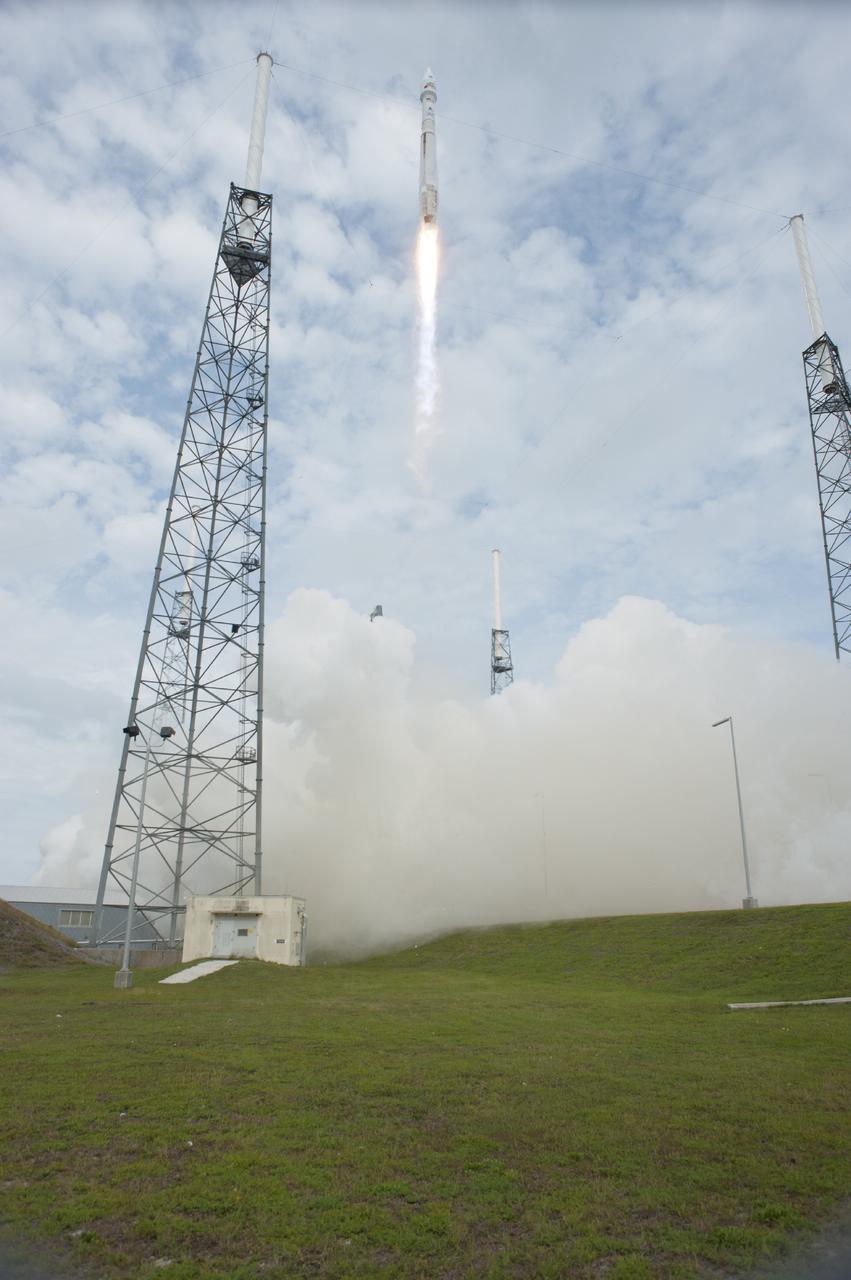 CAPE CANAVERAL, Fla. -- The United Launch Alliance Atlas V rocket carrying NASA's Mars Atmosphere and Volatile EvolutioN, or MAVEN, spacecraft soars off Space Launch Complex 41 on Cape Canaveral Air Force Station in Florida. Launch was on schedule at 1:28 p.m. EST Nov. 18 at the opening of a two-hour launch window. After a 10-month journey to the Red Planet, MAVEN will study its upper atmosphere in unprecedented detail from orbit above the planet. Built by Lockheed Martin in Littleton, Colo., MAVEN will arrive at Mars in September 2014 and will be inserted into an elliptical orbit with a high point of 3,900 miles, swooping down to as close as 93 miles above the planet's surface. For more information, visit: http://www.nasa.gov/mission_pages/maven/main/index.html. Photo credit: NASA/Tony Gray and Rick Wetherington