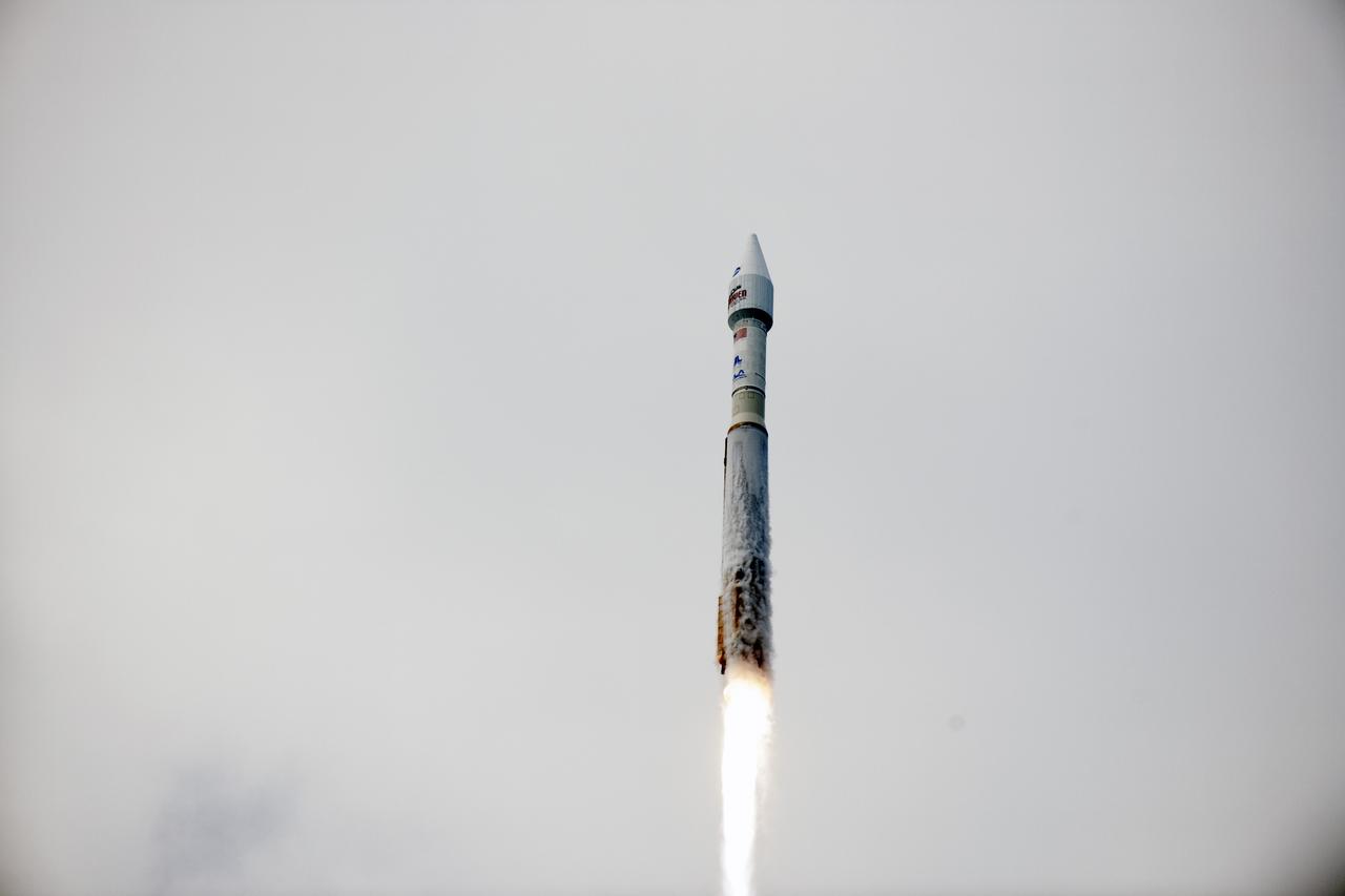 CAPE CANAVERAL, Fla. -- A United Launch Alliance Atlas V rocket lifts off into the clouds over Space Launch Complex 41 at Cape Canaveral Air Force Station in Florida, carrying NASA's Mars Atmosphere and Volatile EvolutioN, or MAVEN, spacecraft.    Launch was on schedule at 1:28 p.m. EST Nov. 18 at the opening of a two-hour launch window. After a 10-month journey to the Red Planet, MAVEN will study its upper atmosphere in unprecedented detail from orbit above the planet. Built by Lockheed Martin in Littleton, Colo., MAVEN will arrive at Mars in September 2014 and will be inserted into an elliptical orbit with a high point of 3,900 miles, swooping down to as close as 93 miles above the planet's surface. For more information, visit: http://www.nasa.gov/mission_pages/maven/main/index.html. Photo credit: NASA/Rusty Backer