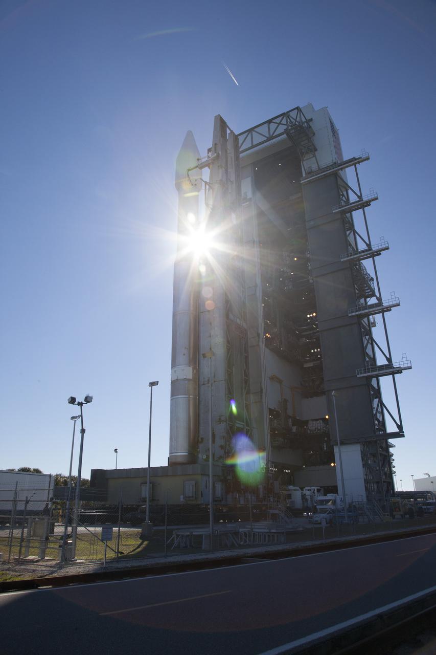 CAPE CANAVERAL, Fla. – At Cape Canaveral Air Force Station's Launch Complex 41, a United Launch Alliance Atlas V with NASA's Tracking and Data Relay Satellite, or TDRS-L, spacecraft atop, begins its rollout from the Vertical Integration Facility to the launch pad. The TDRS-L spacecraft is the second of three new satellites designed to ensure vital operational continuity for NASA by expanding the lifespan of the Tracking and Data Relay Satellite System TDRSS fleet, which consists of eight satellites in geosynchronous orbit. The spacecraft provide tracking, telemetry, command and high bandwidth data return services for numerous science and human exploration missions orbiting Earth. These include NASA's Hubble Space Telescope and the International Space Station. TDRS-L has a high-performance solar panel designed for more spacecraft power to meet the growing S-band communications requirements. TDRSS is one of NASA Space Communication and Navigation’s SCaN three networks providing space communications to NASA’s missions. For more information more about TDRS-L, visit: http://www.nasa.gov/tdrs To learn more about SCaN, visit: www.nasa.gov/scan Photo credit: NASA/Daniel Casper