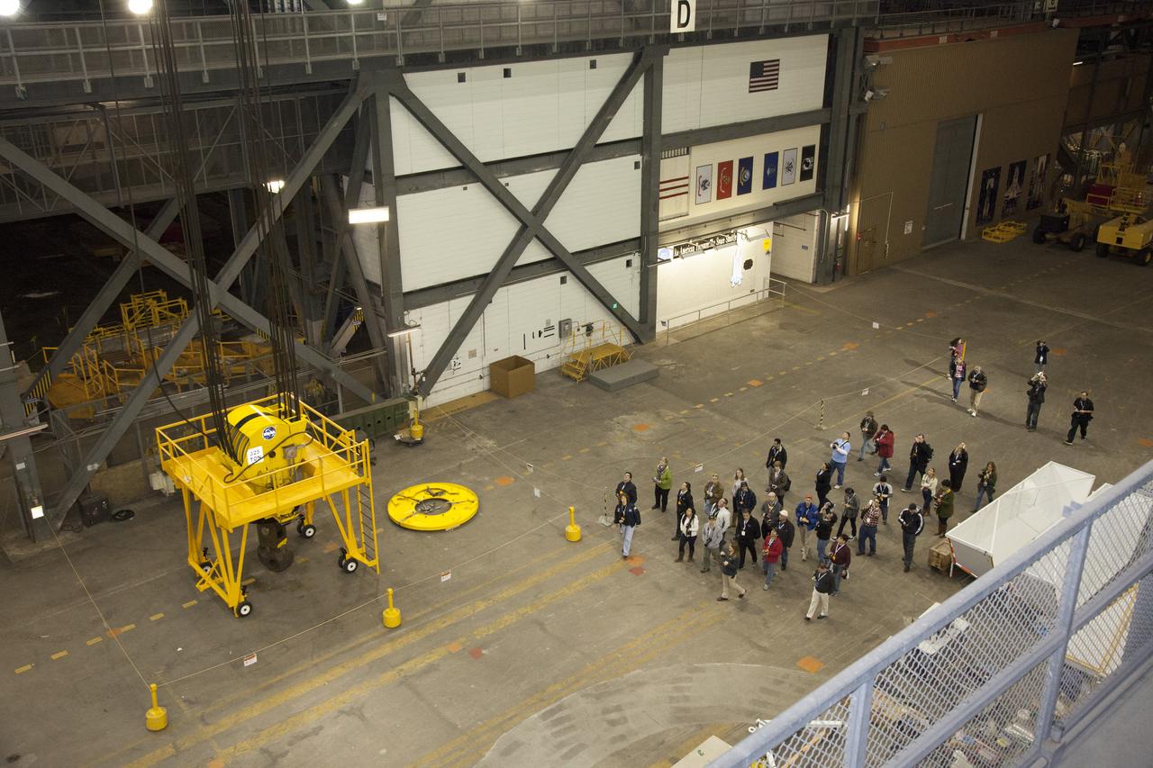 CAPE CANAVERAL, Fla. -- At NASA's Kennedy Space Center in Florida, social media participants were given an opportunity to go inside the spaceport's Vehicle Assembly Building. After serving through the Apollo and Space Shuttle Programs, the structure now is undergoing renovations to accommodate future launch vehicles and to continue as a major part of America's efforts to explore space. The social media participants gathered at the Florida spaceport for the launch of the Tracking and Data Relay Satellite, or TDRS-L spacecraft. Their visit included tours of key facilities and participating in presentations by key NASA leaders who updated the space agency's current efforts. Photo credit: NASA/Dan Casper