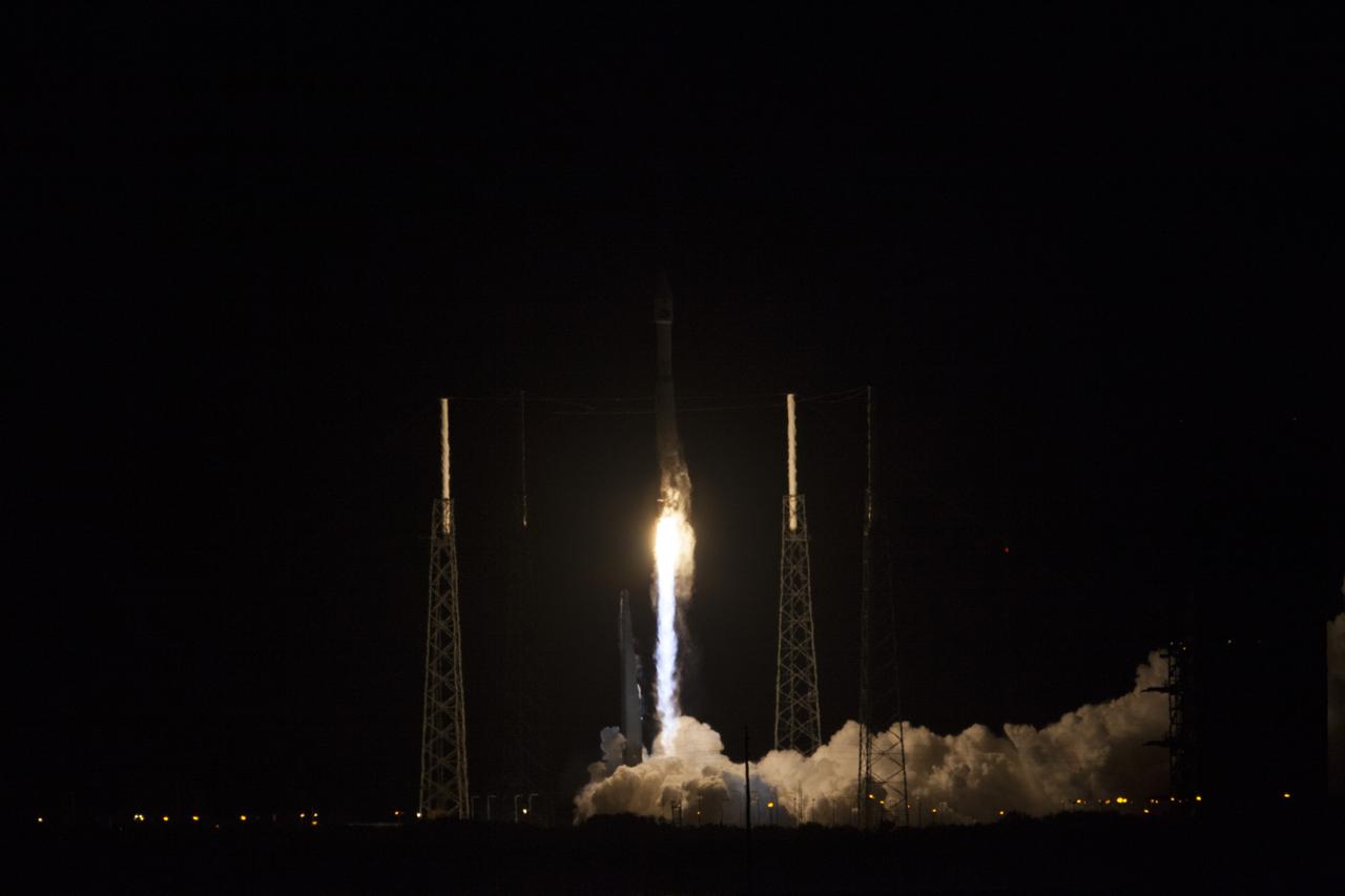 CAPE CANAVERAL, Fla. -- The exhaust plume builds at Space Launch Complex 41 on Cape Canaveral Air Force Station in Florida as the engines ignite under the United Launch Alliance Atlas V rocket carrying NASA's Tracking and Data Relay Satellite, or TDRS-L, to Earth orbit. Launch was at 9:33 p.m. EST Jan. 23 during a 40-minute launch window. The TDRS-L spacecraft is the second of three new satellites designed to ensure vital operational continuity for NASA by expanding the lifespan of the Tracking and Data Relay Satellite System TDRSS fleet, which consists of eight satellites in geosynchronous orbit. The spacecraft provide tracking, telemetry, command and high-bandwidth data return services for numerous science and human exploration missions orbiting Earth. These include NASA's Hubble Space Telescope and the International Space Station. TDRS-L has a high-performance solar panel designed for more spacecraft power to meet the growing S-band communications requirements. TDRSS is one of three NASA Space Communication and Navigation SCaN networks providing space communications to NASA’s missions. For more information more about TDRS-L, visit http://www.nasa.gov/tdrs. To learn more about SCaN, visit www.nasa.gov/scan. Photo credit: NASA/Kim Shiflett