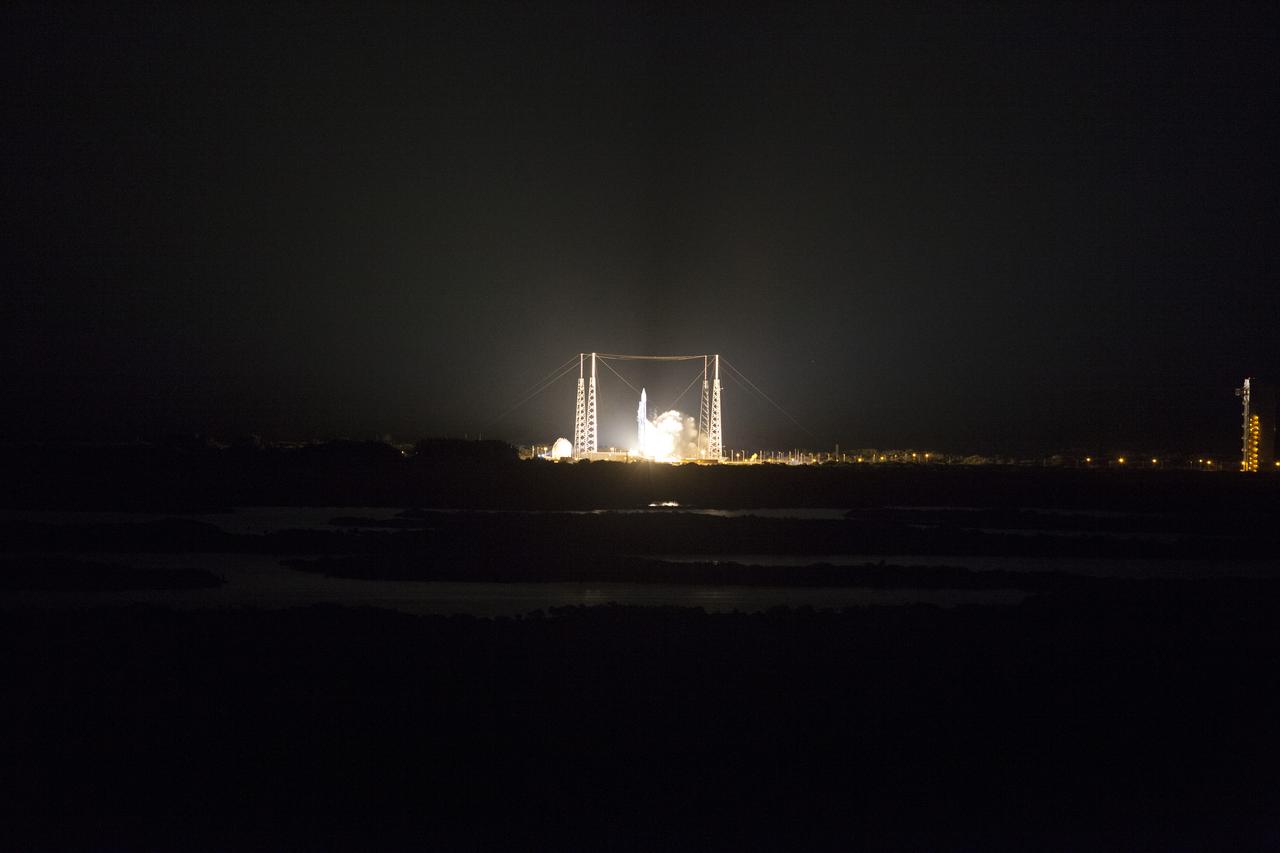 CAPE CANAVERAL, Fla. – Dual rocket engines roar to life under the United Launch Alliance Atlas V rocket at Space Launch Complex 41 on Cape Canaveral Air Force Station in Florida that will boost NASA's Tracking and Data Relay Satellite, or TDRS-L, to Earth orbit. Liftoff was at 9:33 p.m. EST Jan. 23 during a 40-minute launch window. The TDRS-L spacecraft is the second of three new satellites designed to ensure vital operational continuity for NASA by expanding the lifespan of the Tracking and Data Relay Satellite System TDRSS fleet, which consists of eight satellites in geosynchronous orbit. The spacecraft provide tracking, telemetry, command and high-bandwidth data return services for numerous science and human exploration missions orbiting Earth. These include NASA's Hubble Space Telescope and the International Space Station. TDRS-L has a high-performance solar panel designed for more spacecraft power to meet the growing S-band communications requirements. TDRSS is one of three NASA Space Communication and Navigation SCaN networks providing space communications to NASA’s missions. For more information more about TDRS-L, visit http://www.nasa.gov/tdrs. To learn more about SCaN, visit www.nasa.gov/scan. Photo credit: NASA/Dan Casper  