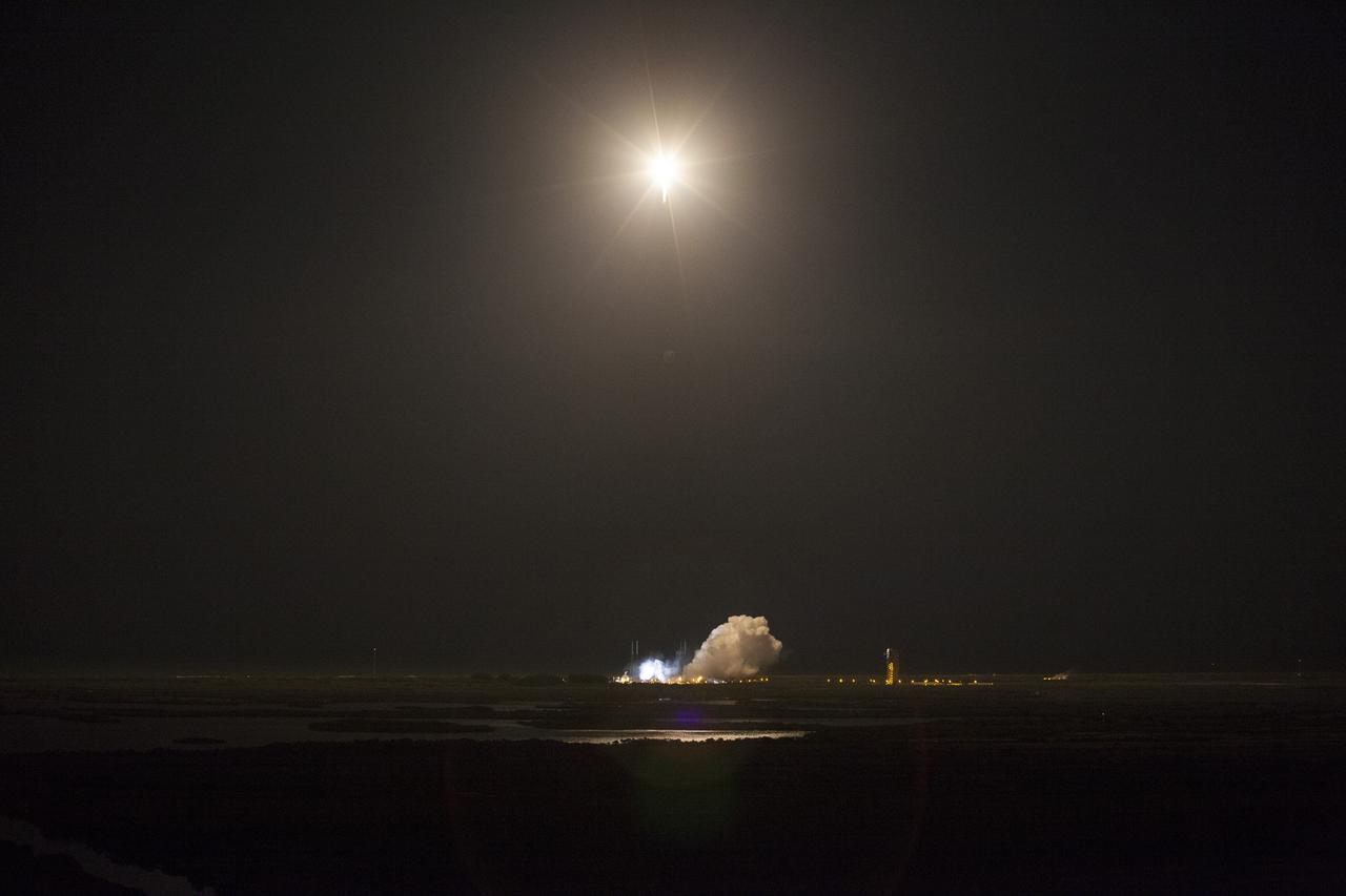 CAPE CANAVERAL, Fla. -- Only the exhaust plume remains at Space Launch Complex 41 on Cape Canaveral Air Force Station in Florida as the United Launch Alliance Atlas V rocket carrying NASA's Tracking and Data Relay Satellite, or TDRS-L, to Earth orbit soars into the night. Launch was at 9:33 p.m. EST Jan. 23 during a 40-minute launch window. The TDRS-L spacecraft is the second of three new satellites designed to ensure vital operational continuity for NASA by expanding the lifespan of the Tracking and Data Relay Satellite System TDRSS fleet, which consists of eight satellites in geosynchronous orbit. The spacecraft provide tracking, telemetry, command and high-bandwidth data return services for numerous science and human exploration missions orbiting Earth. These include NASA's Hubble Space Telescope and the International Space Station. TDRS-L has a high-performance solar panel designed for more spacecraft power to meet the growing S-band communications requirements. TDRSS is one of three NASA Space Communication and Navigation SCaN networks providing space communications to NASA’s missions. For more information more about TDRS-L, visit http://www.nasa.gov/tdrs. To learn more about SCaN, visit www.nasa.gov/scan. Photo credit: NASA/Dan Casper