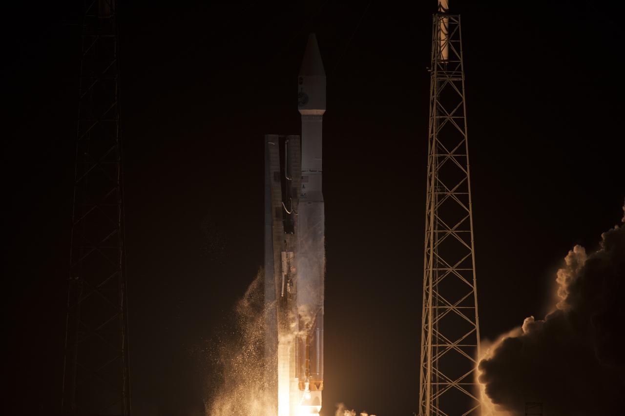 CAPE CANAVERAL, Fla. -- An exhaust plume forms at Space Launch Complex 41 on Cape Canaveral Air Force Station in Florida as the engines ignite under the United Launch Alliance Atlas V rocket carrying NASA's Tracking and Data Relay Satellite, or TDRS-L, to Earth orbit. Launch was at 9:33 p.m. EST Jan. 23 during a 40-minute launch window. The TDRS-L spacecraft is the second of three new satellites designed to ensure vital operational continuity for NASA by expanding the lifespan of the Tracking and Data Relay Satellite System TDRSS fleet, which consists of eight satellites in geosynchronous orbit. The spacecraft provide tracking, telemetry, command and high-bandwidth data return services for numerous science and human exploration missions orbiting Earth. These include NASA's Hubble Space Telescope and the International Space Station. TDRS-L has a high-performance solar panel designed for more spacecraft power to meet the growing S-band communications requirements. TDRSS is one of three NASA Space Communication and Navigation SCaN networks providing space communications to NASA’s missions. For more information more about TDRS-L, visit http://www.nasa.gov/tdrs. To learn more about SCaN, visit www.nasa.gov/scan. Photo credit: NASA/George Roberts