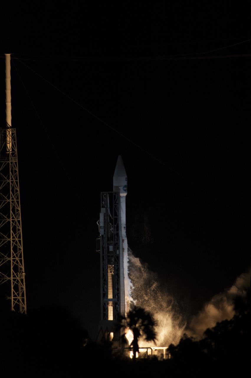 CAPE CANAVERAL, Fla. -- An exhaust plume forms at Space Launch Complex 41 on Cape Canaveral Air Force Station in Florida as the engines ignite under the United Launch Alliance Atlas V rocket carrying NASA's Tracking and Data Relay Satellite, or TDRS-L, to Earth orbit. Launch was at 9:33 p.m. EST Jan. 23 during a 40-minute launch window. The TDRS-L spacecraft is the second of three new satellites designed to ensure vital operational continuity for NASA by expanding the lifespan of the Tracking and Data Relay Satellite System TDRSS fleet, which consists of eight satellites in geosynchronous orbit. The spacecraft provide tracking, telemetry, command and high-bandwidth data return services for numerous science and human exploration missions orbiting Earth. These include NASA's Hubble Space Telescope and the International Space Station. TDRS-L has a high-performance solar panel designed for more spacecraft power to meet the growing S-band communications requirements. TDRSS is one of three NASA Space Communication and Navigation SCaN networks providing space communications to NASA’s missions. For more information more about TDRS-L, visit http://www.nasa.gov/tdrs. To learn more about SCaN, visit www.nasa.gov/scan. Photo credit: NASA/Kevin O'Connell