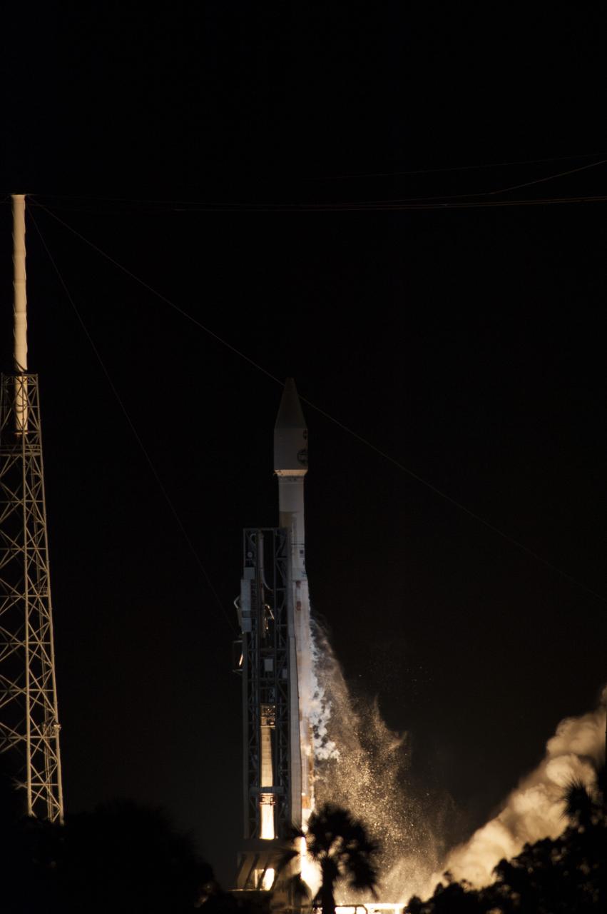 CAPE CANAVERAL, Fla. -- The United Launch Alliance Atlas V rocket carrying NASA's Tracking and Data Relay Satellite, or TDRS-L, rises off Space Launch Complex 41 on Cape Canaveral Air Force Station in Florida. Launch was at 9:33 p.m. EST Jan. 23 during a 40-minute launch window. The TDRS-L spacecraft is the second of three new satellites designed to ensure vital operational continuity for NASA by expanding the lifespan of the Tracking and Data Relay Satellite System TDRSS fleet, which consists of eight satellites in geosynchronous orbit. The spacecraft provide tracking, telemetry, command and high-bandwidth data return services for numerous science and human exploration missions orbiting Earth. These include NASA's Hubble Space Telescope and the International Space Station. TDRS-L has a high-performance solar panel designed for more spacecraft power to meet the growing S-band communications requirements. TDRSS is one of three NASA Space Communication and Navigation SCaN networks providing space communications to NASA’s missions. For more information more about TDRS-L, visit http://www.nasa.gov/tdrs. To learn more about SCaN, visit www.nasa.gov/scan. Photo credit: NASA/Kevin O'Connell  
