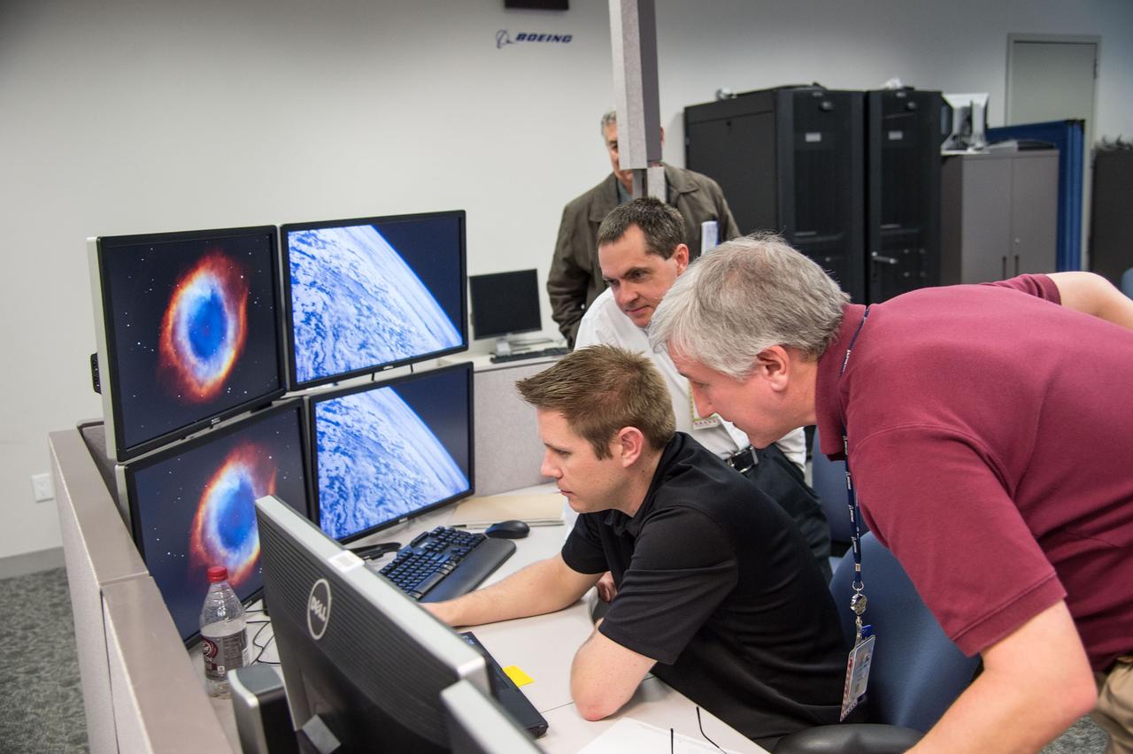 HOUSTON – Engineers for Boeing Space Exploration demonstrate that the CST-100 software allows a human pilot to take over control of the spacecraft from the computer during all phases of a mission following separation from the launch vehicle. The pilot-in-the-loop demonstration at the Houston Product Support Center is a milestone under Boeing's Commercial Crew Integrated Capability agreement with the agency and its Commercial Crew Program. Photo credit: NASA/Bill Stafford