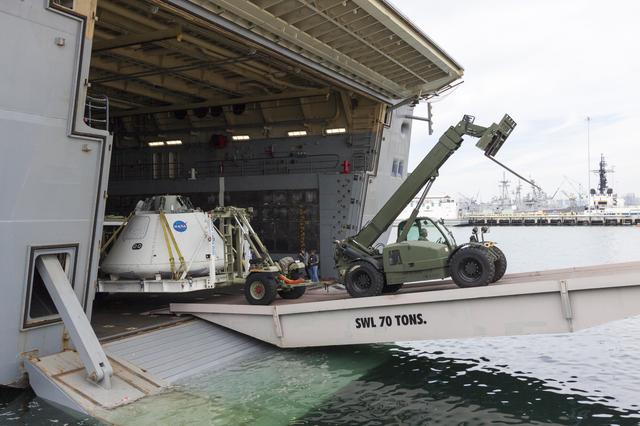 NASA image: Orion Underway Recovery Test for EFT-1 - Return and Offload