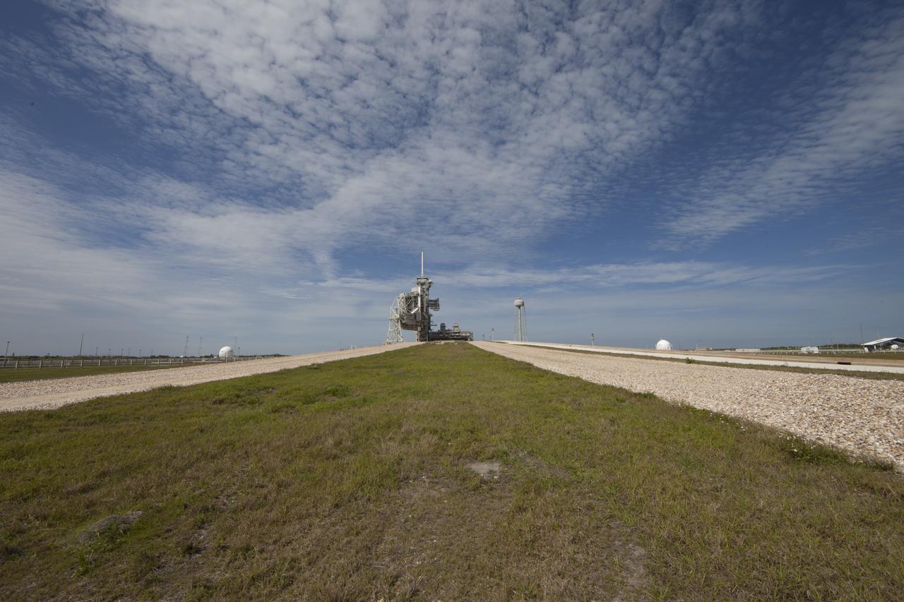 CAPE CANAVERAL, Fla. -- At NASA's Kennedy Space Center in Florida, launch pad 39A looks much like it did after the liftoff of STS-135, the final space shuttle mission, on July 8, 2011. Both launch pad 39A and 39B pad 39A was originally built for the Apollo/Saturn V rockets that launched American astronauts on their historic journeys to the moon and later modified to support the 30-year shuttle program. To learn more about Launch Pad 39A visit: http://www.nasa.gov/mission_pages/shuttle/launch/launch-complex39-toc.html Photo credit: NASA/Dan Casper